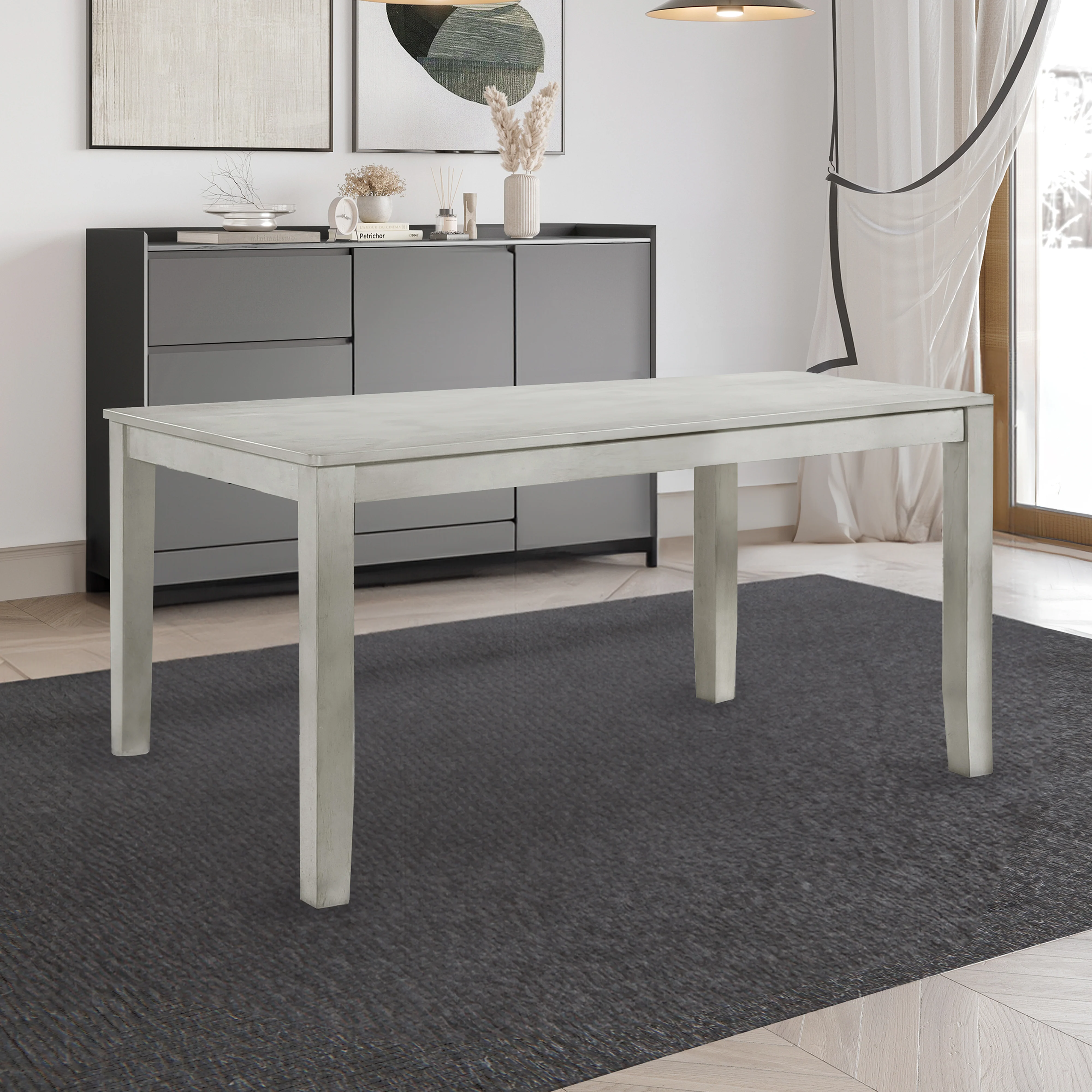 Pascal 59" Rectangle Dining Table-Driftwood - Image 5