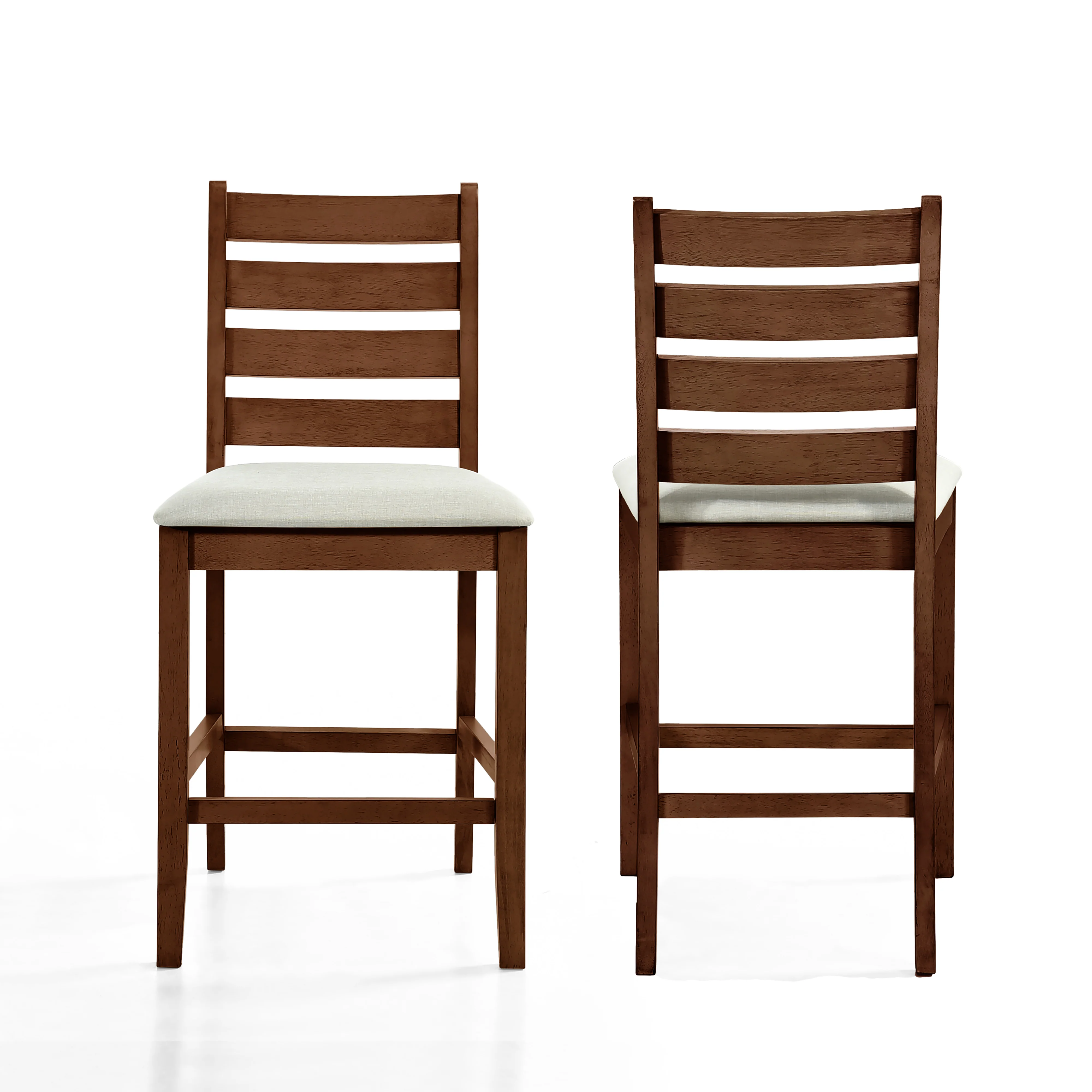 Pascal Ladderback Counter Chair (2 Per Carton)-Walnut - Image 6
