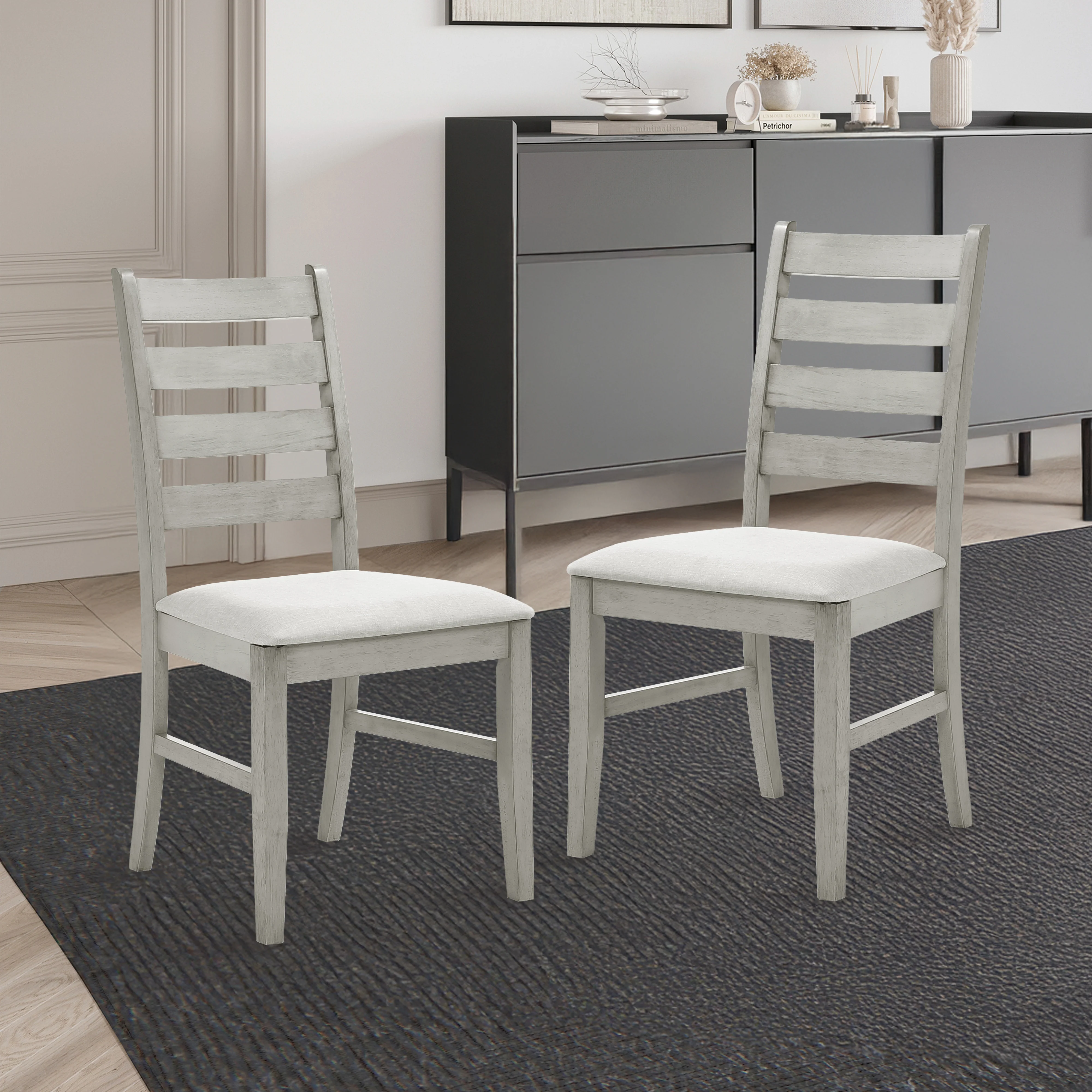 Pascal Ladderback Dining Chair (2 Per Carton)-Driftwood - Image 8