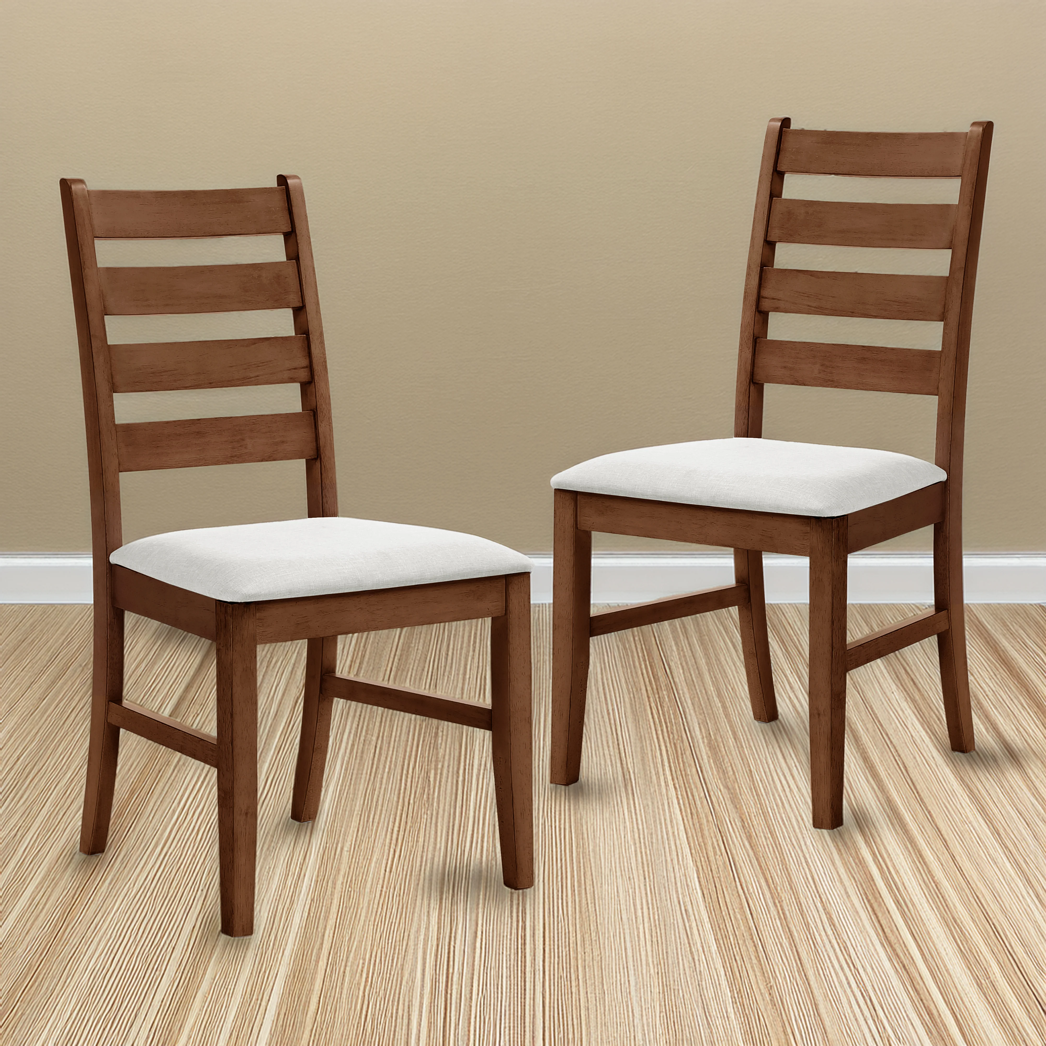 Pascal Ladderback Dining Chair (2 Per Carton)-Walnut - Image 7