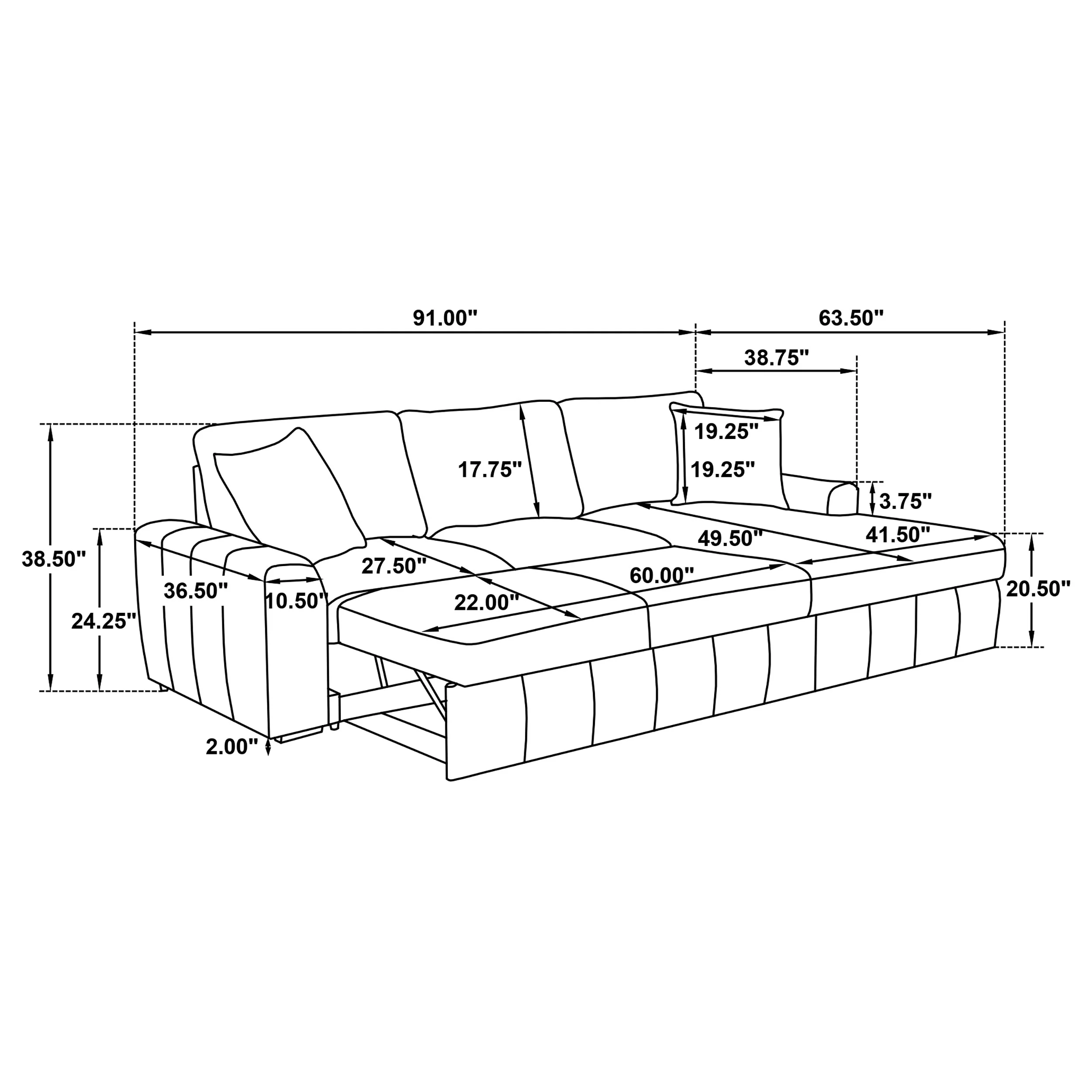 Pastrana Pull-Out Sleeper Sectional Sofa - Image 15