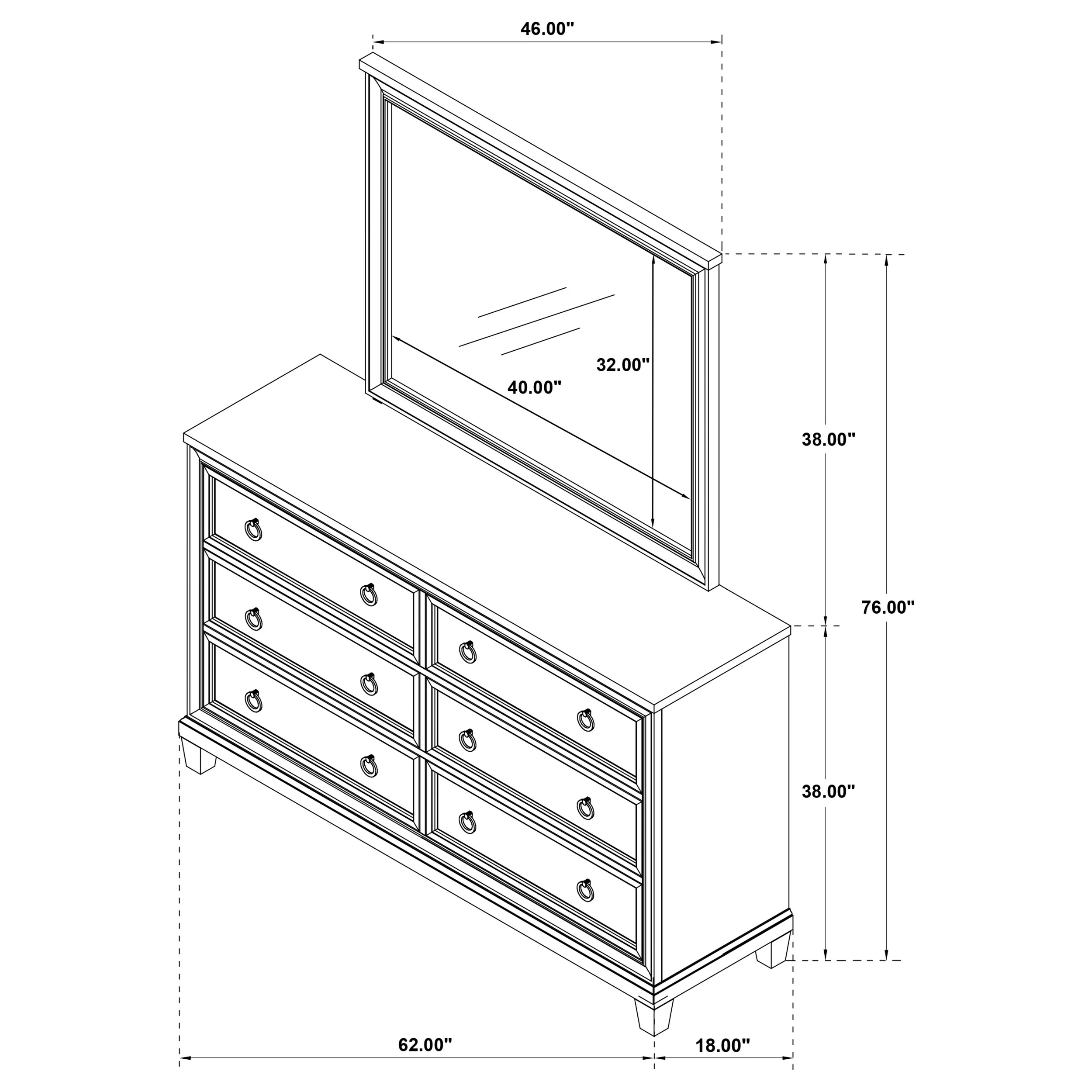 Pembroke Dresser with Mirror - Image 13