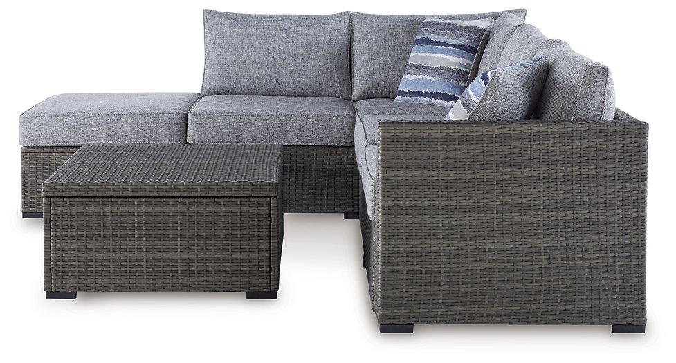 Petal Road Outdoor Loveseat Sectional/Ottoman/Table Set (Set of 4) - Image 6