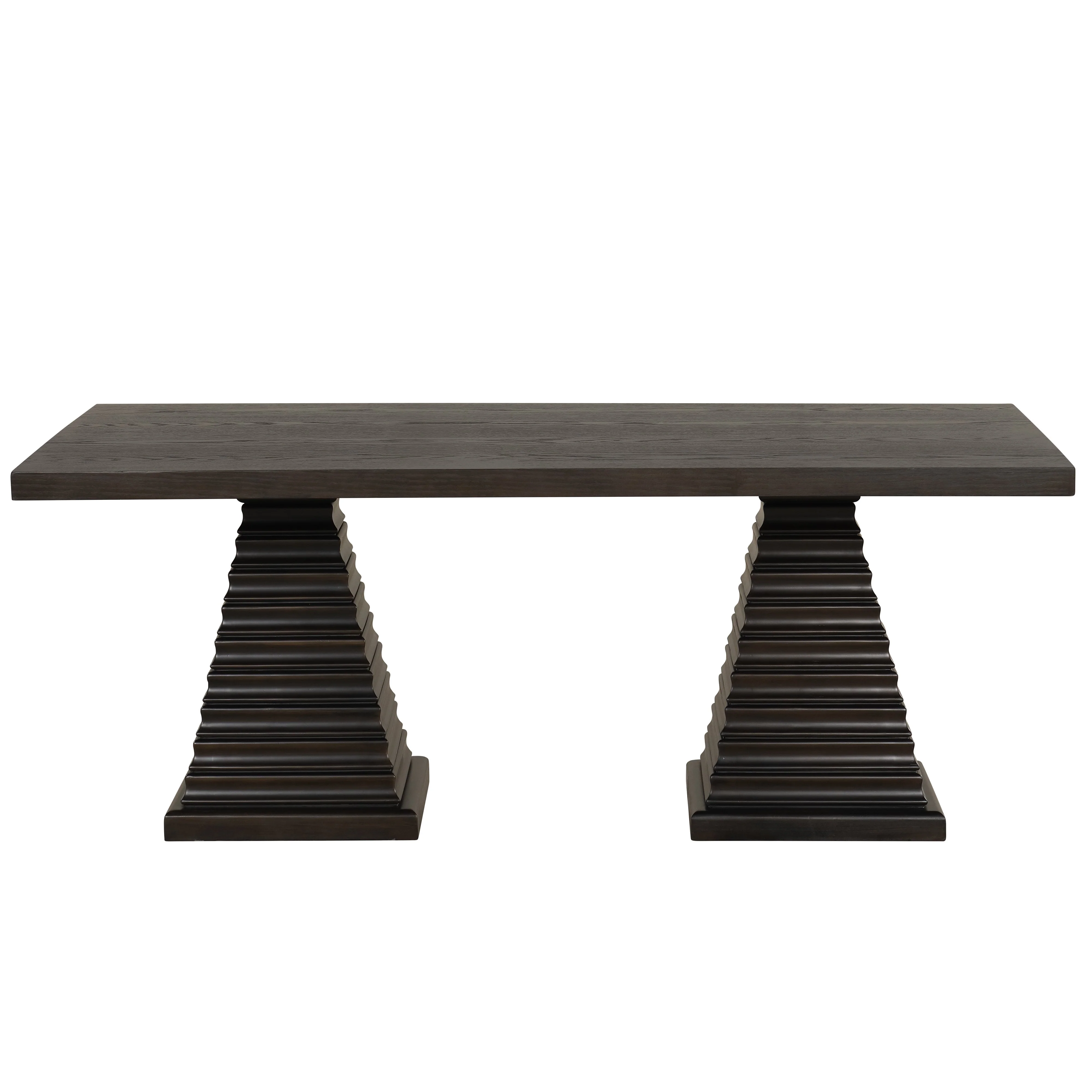 Plateau Rectangle Table Pedestal Base-Rustic Espresso - Image 2