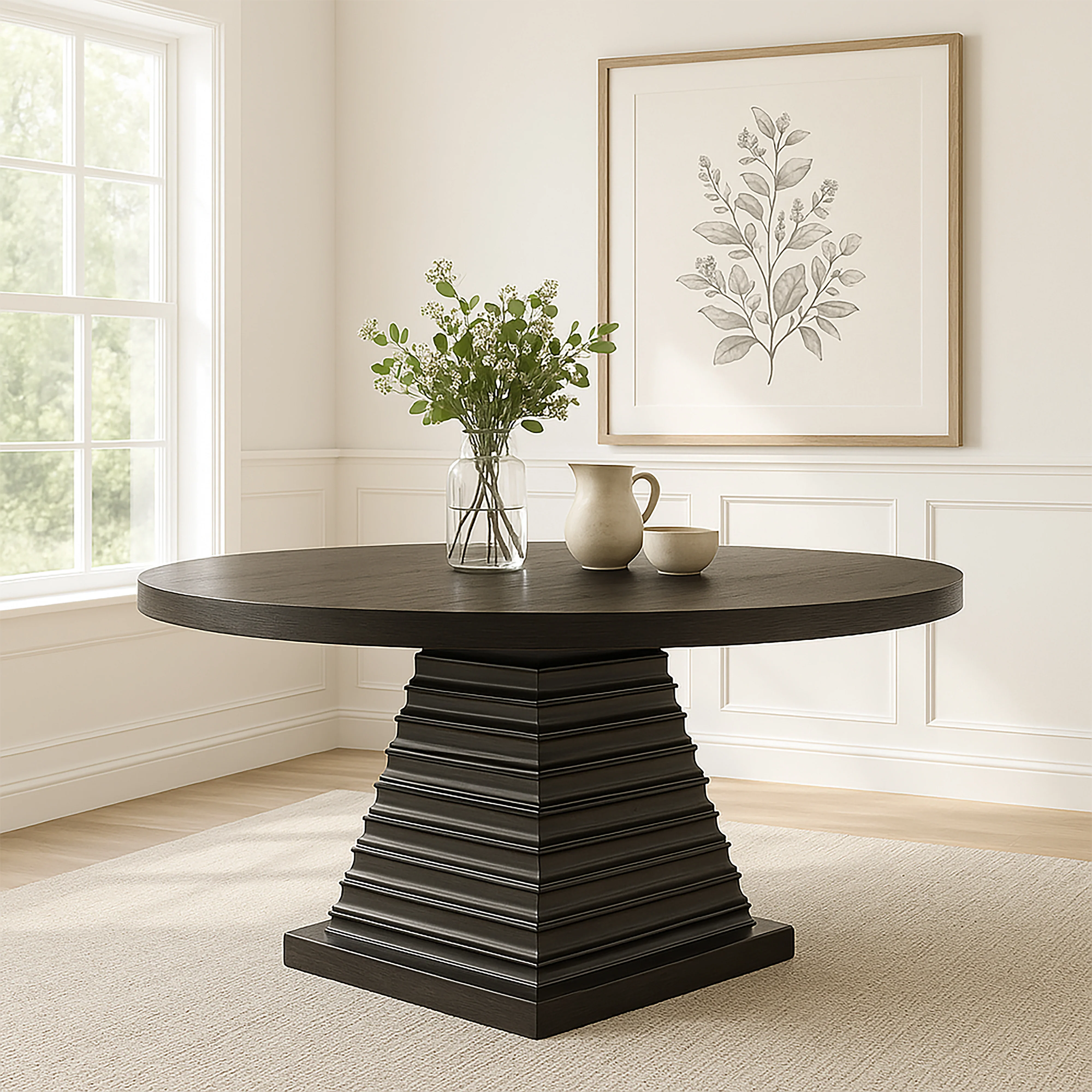 Plateau Round Dining Top-Rustic Espresso - Image 5