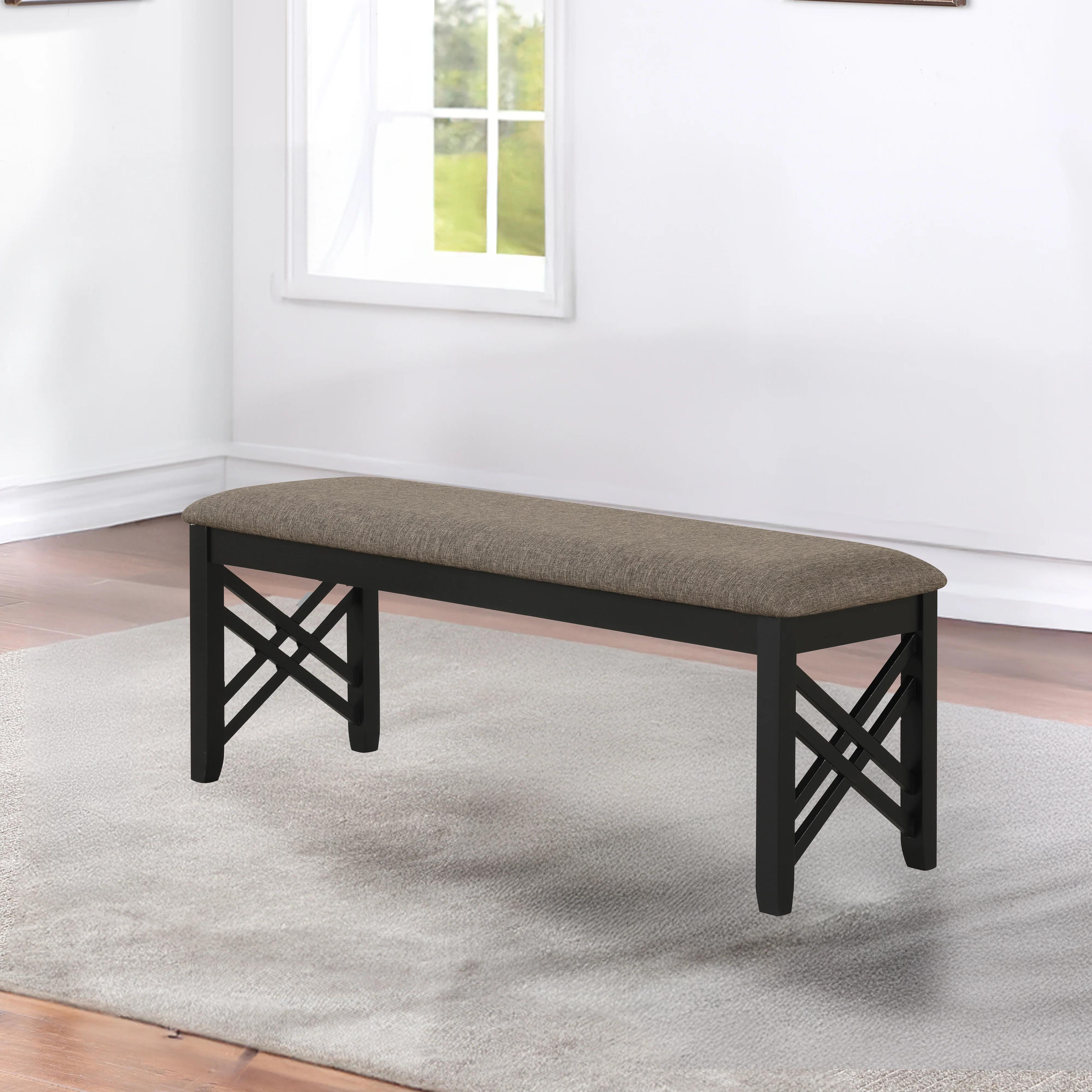 Potomac Dining Bench-Brown/Black - Image 6