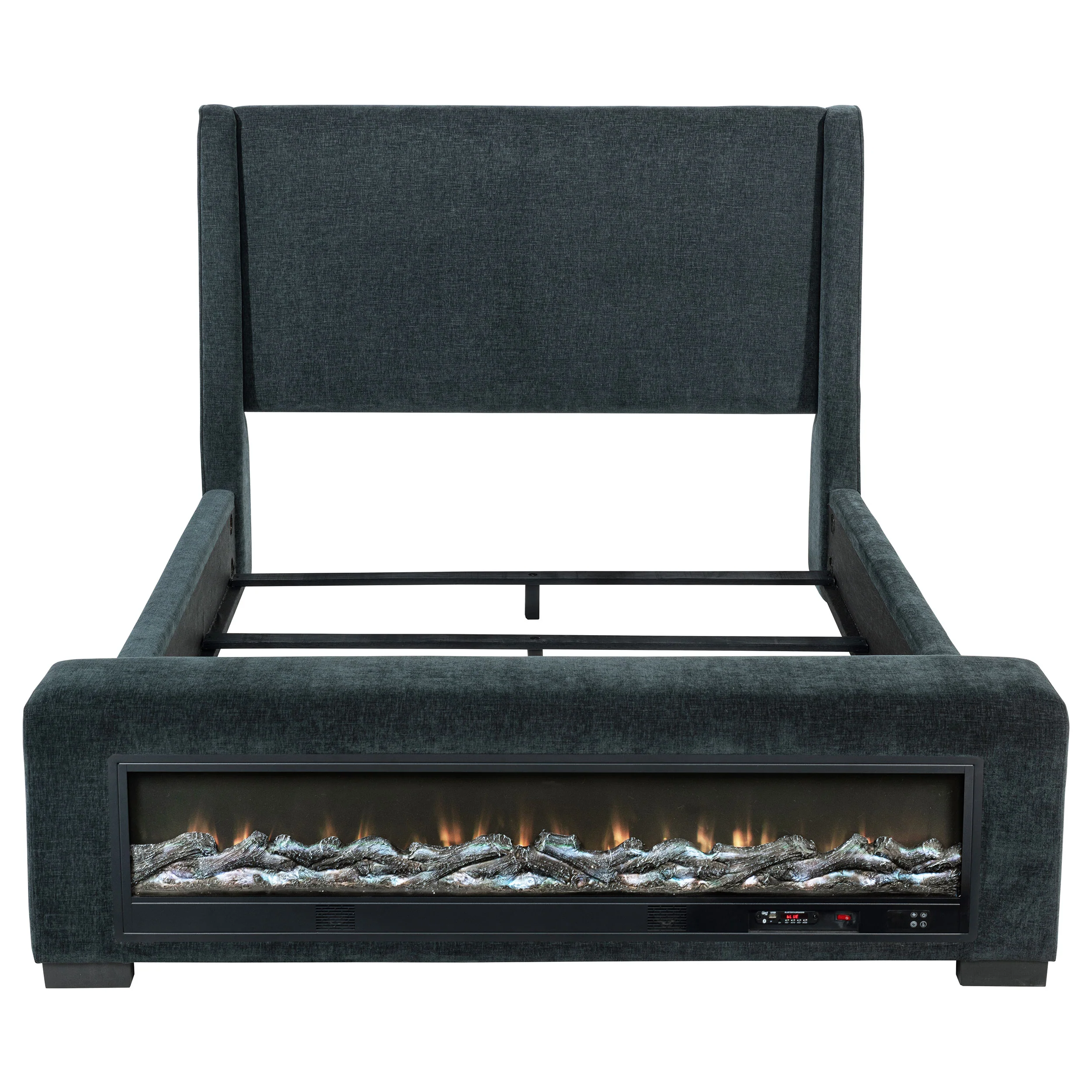 Preston Wingback Bed with Flame Visualizer and Bluetooth Speaker - Image 4