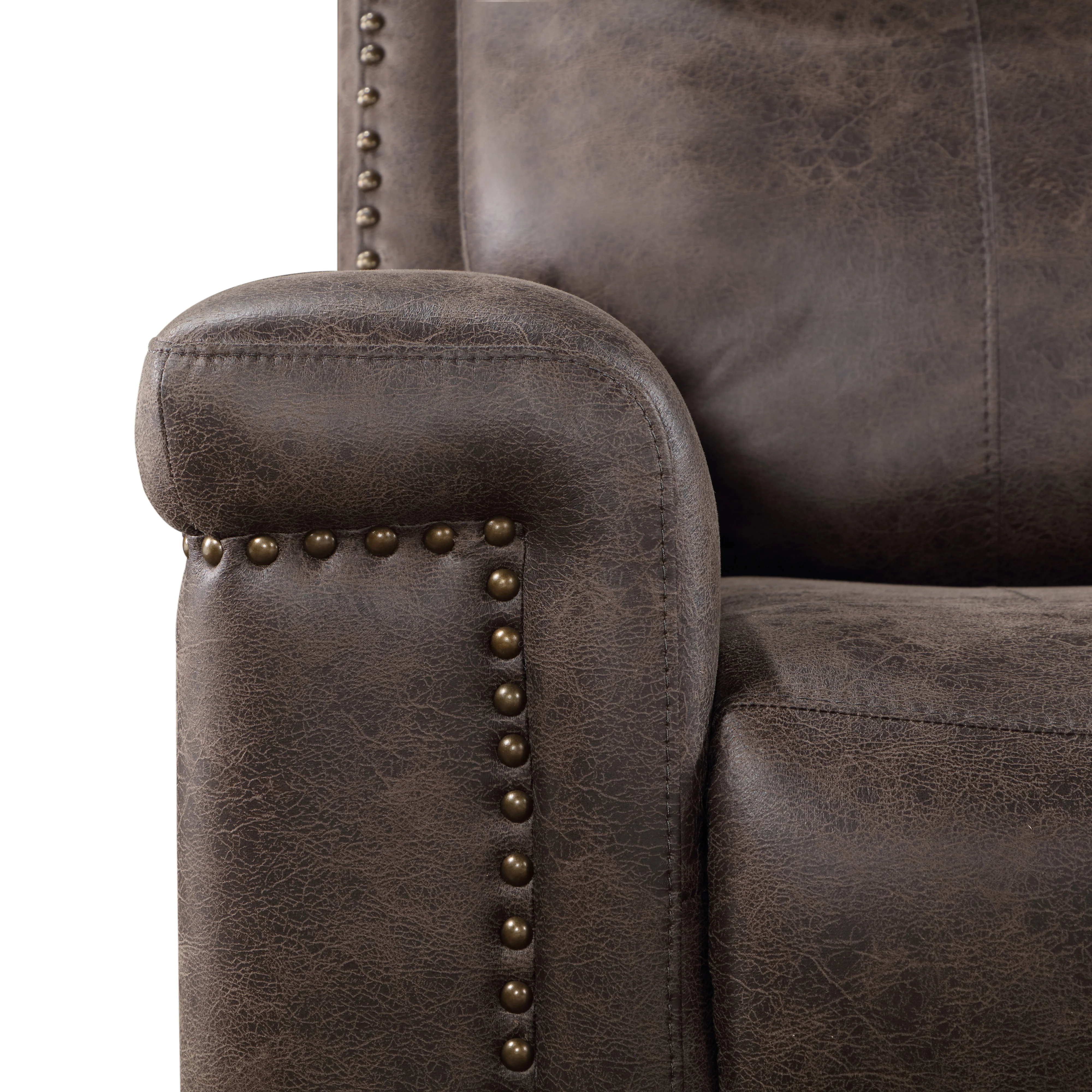 Quade Console Loveseat W/ Dual Recliners-Mocha - Image 6