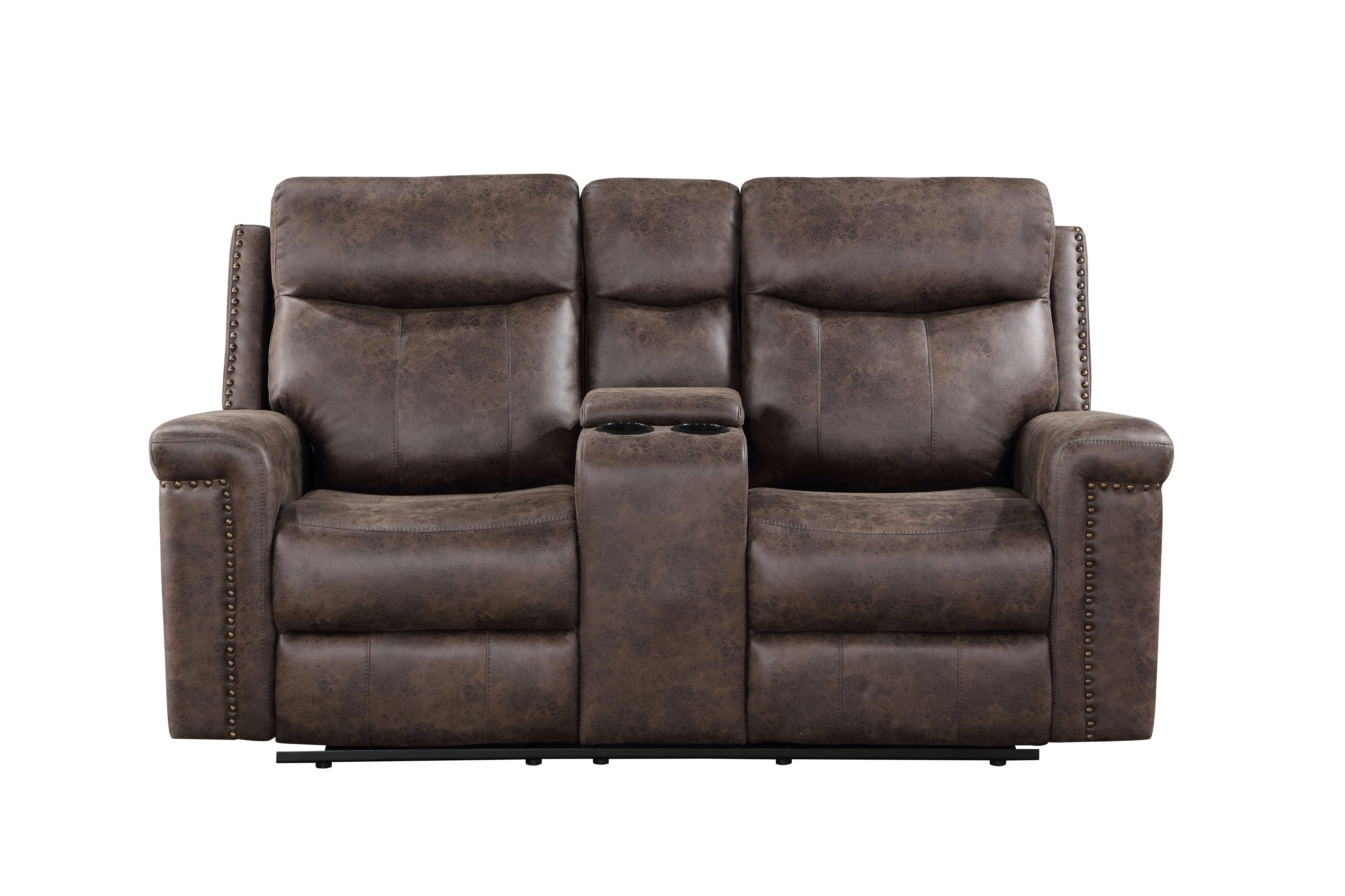 Quade Console Loveseat W/ Pwr Fr-Mocha - Image 2