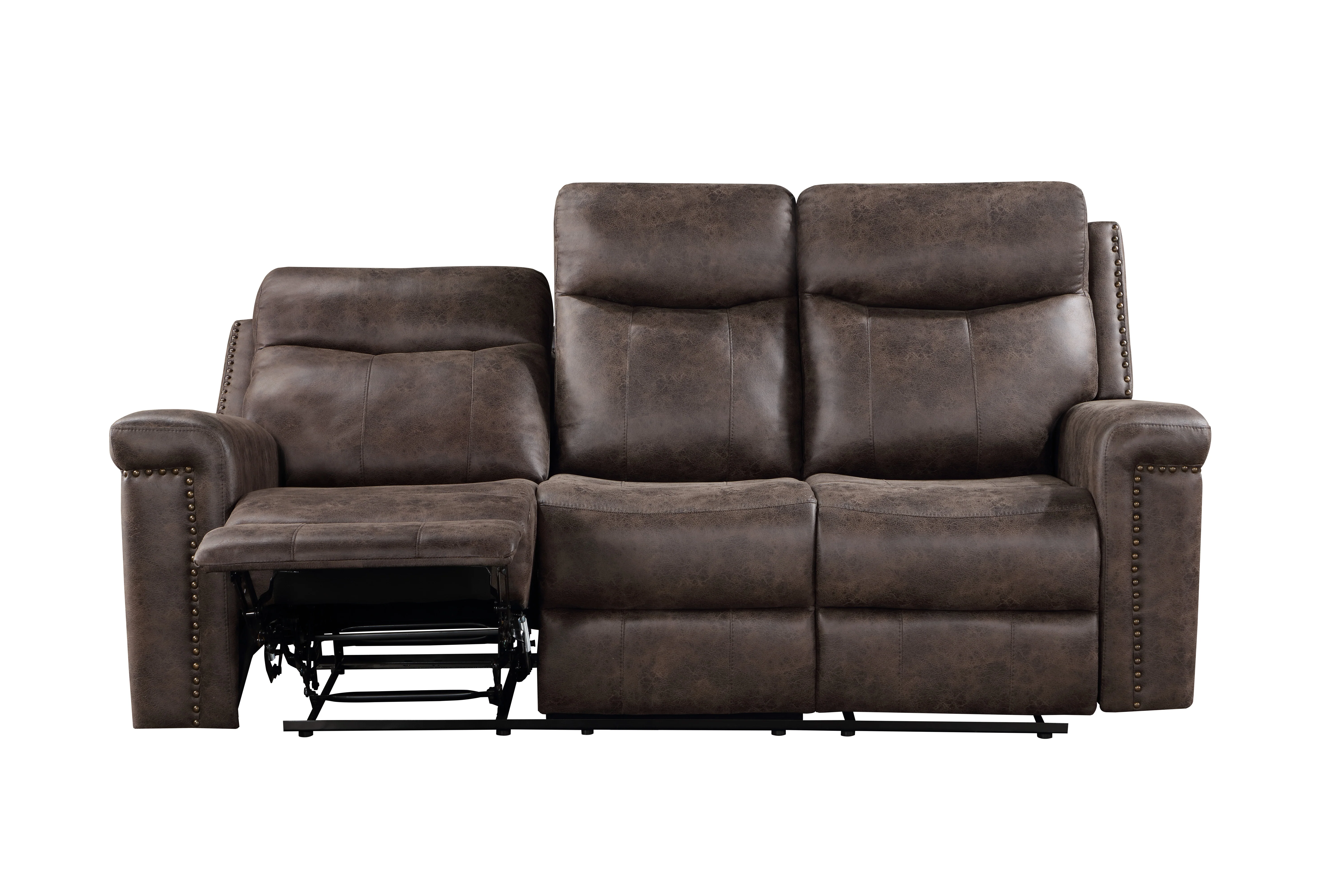 Quade Sofa W/Dual Recliner-Mocha - Image 4