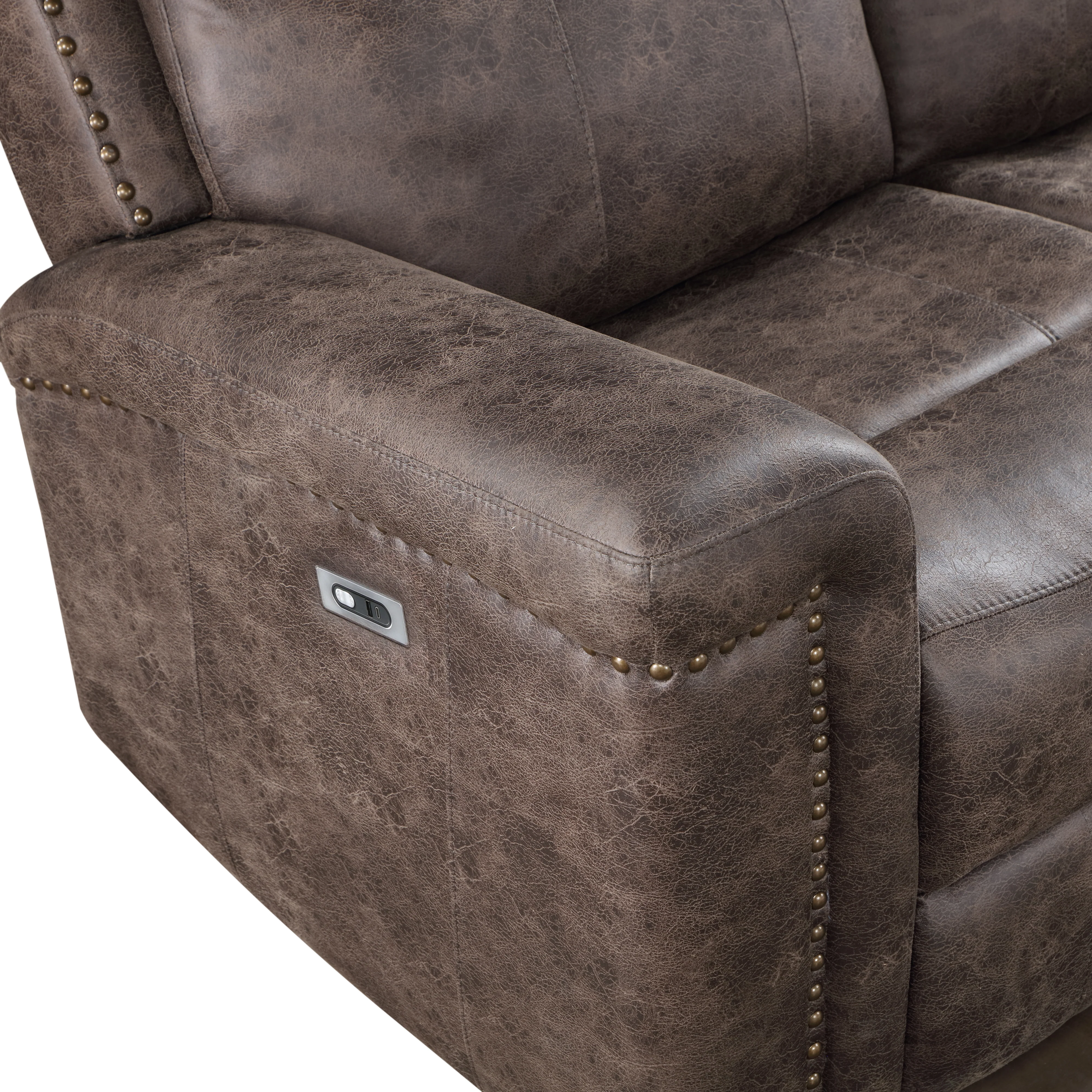 Quade Sofa W/Pwr Fr-Mocha - Image 6