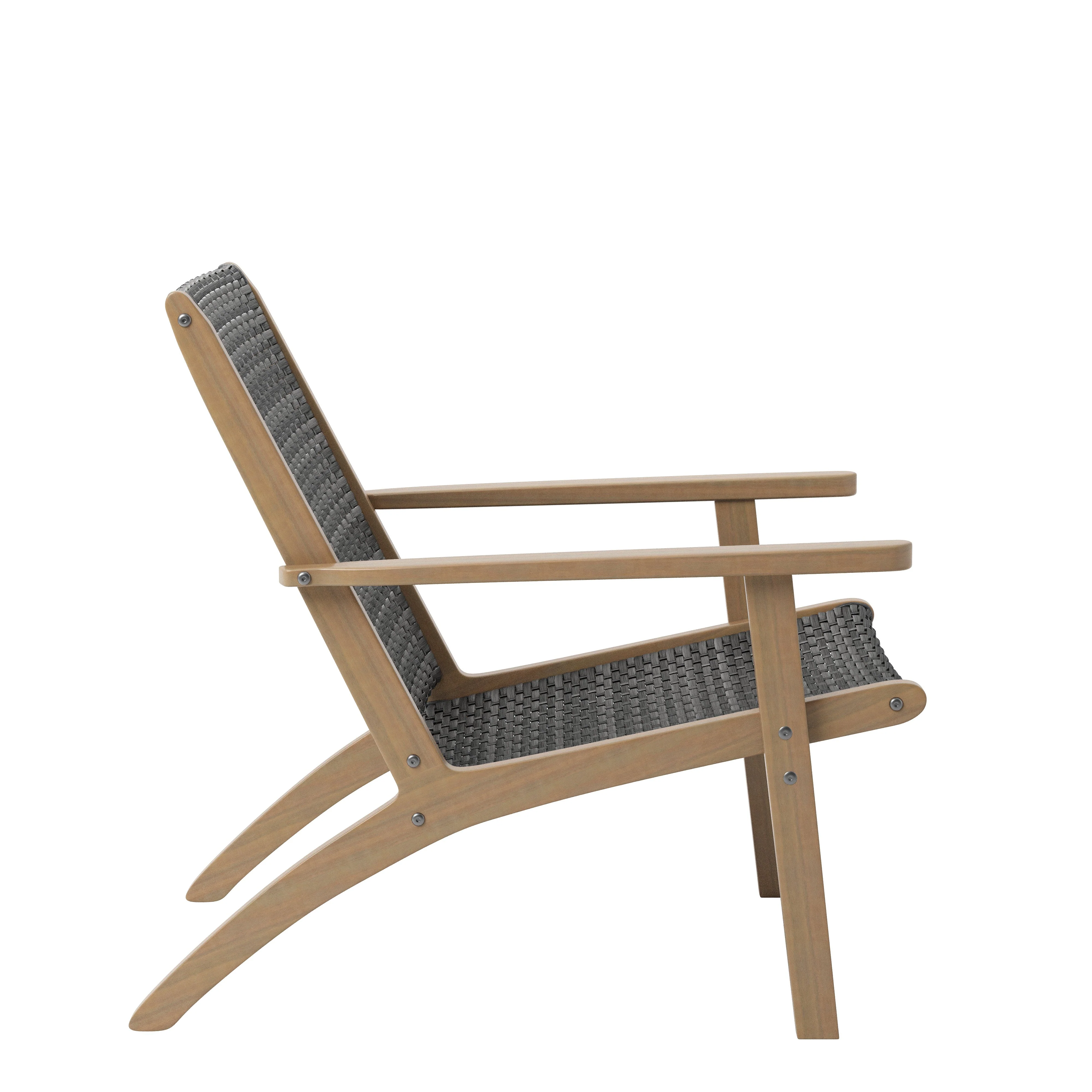 Radius Patio Wood And Gray Wicker Side Chair (2 Per Carton) - Image 3