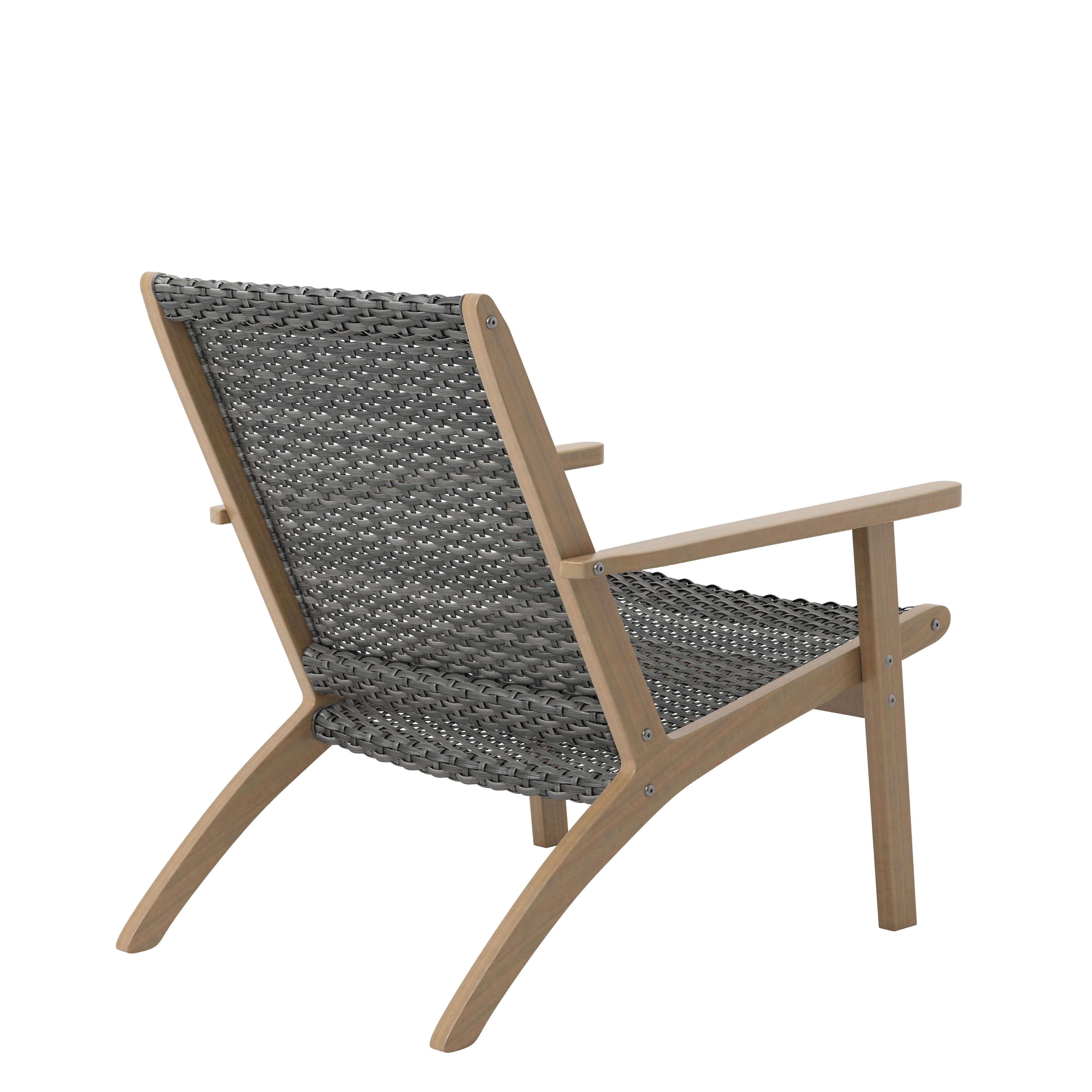 Radius Patio Wood And Gray Wicker Side Chair (2 Per Carton) - Image 4