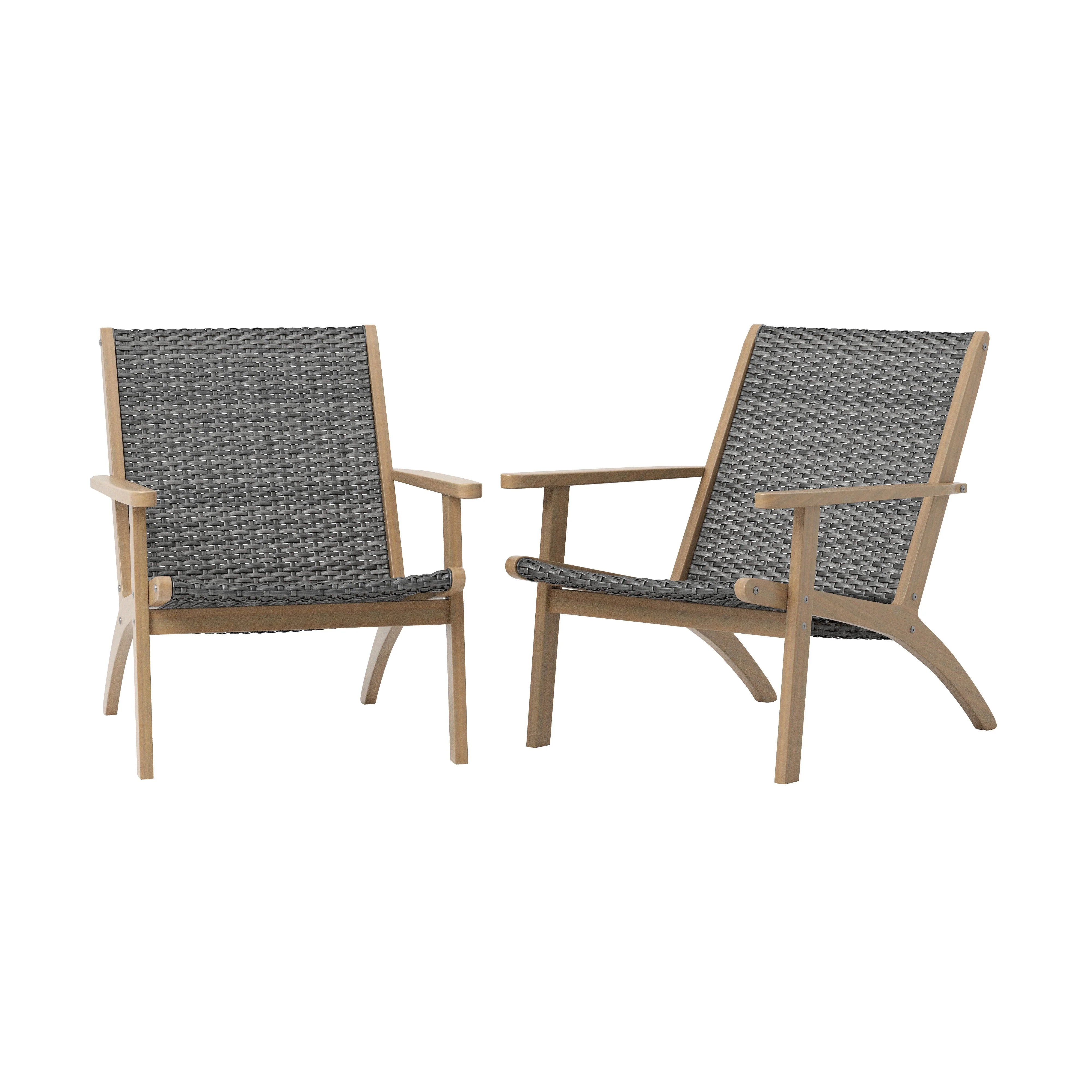 Radius Patio Wood And Gray Wicker Side Chair (2 Per Carton) - Image 6