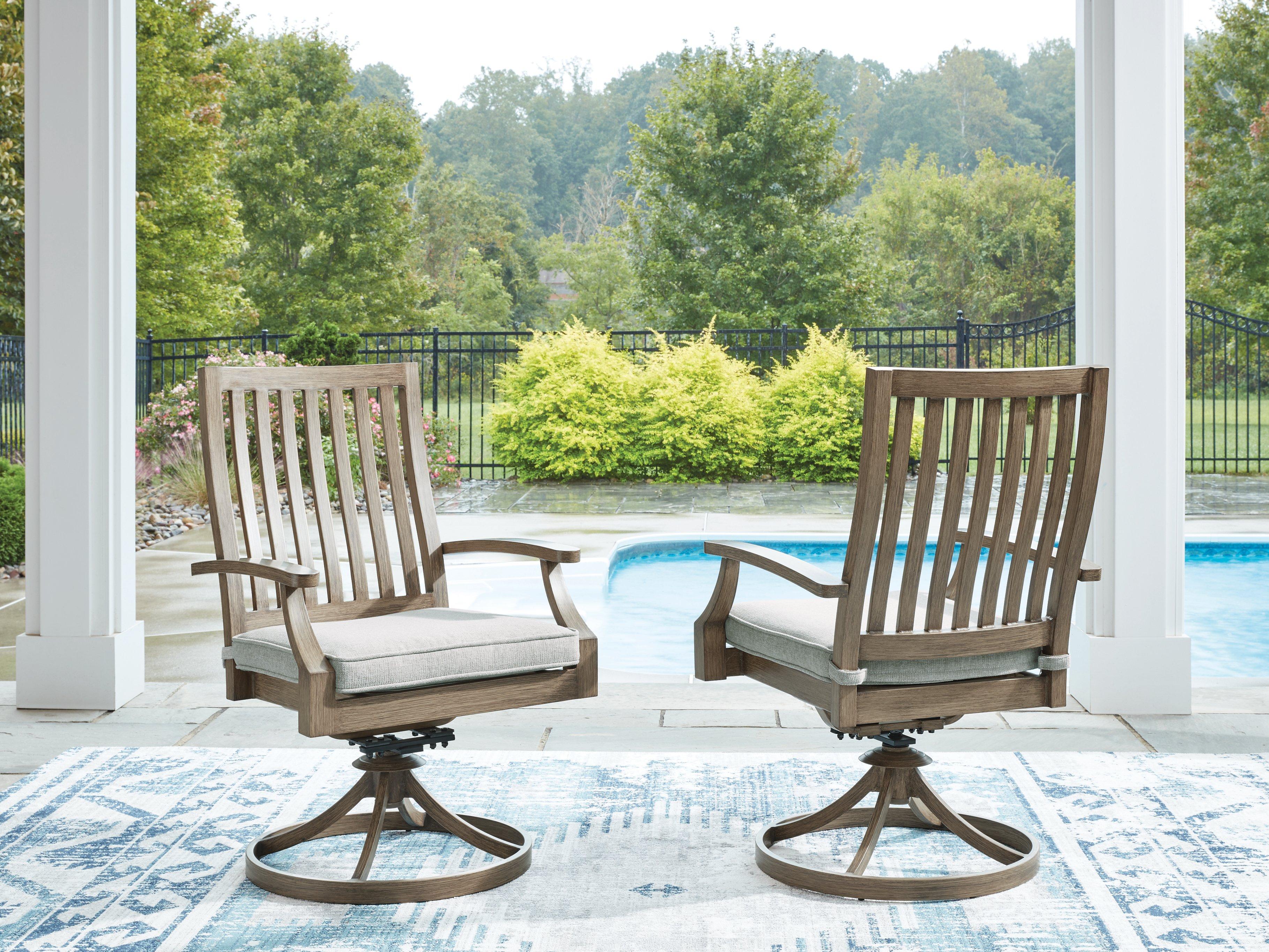 Rainier Ranch Outdoor Swivel Chair with Cushion (Set of 2) - Image 2