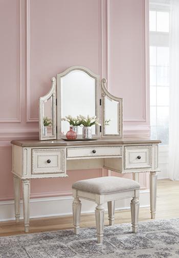 Realyn Vanity and Mirror with Stool - Image 3
