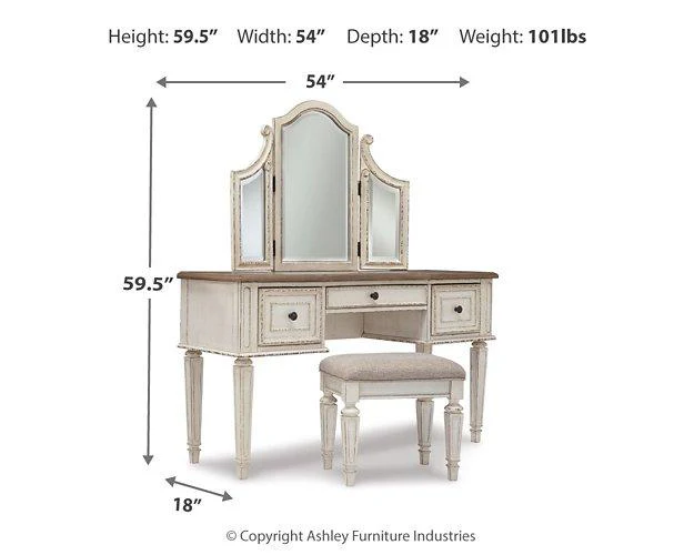 Realyn Vanity and Mirror with Stool - Image 6