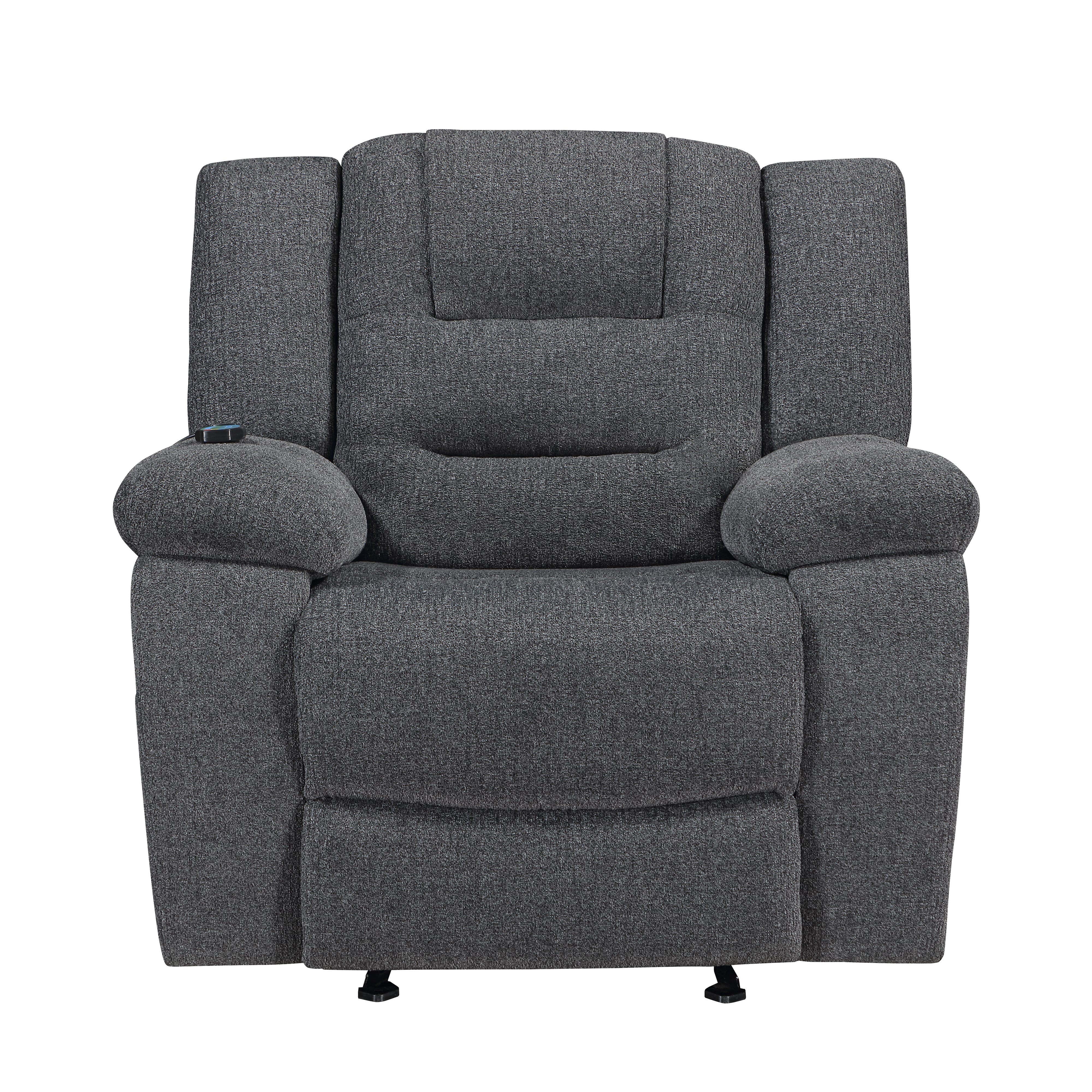 Redondo Glider Recliner W/Heat And Massage-Dk Gray - Image 2