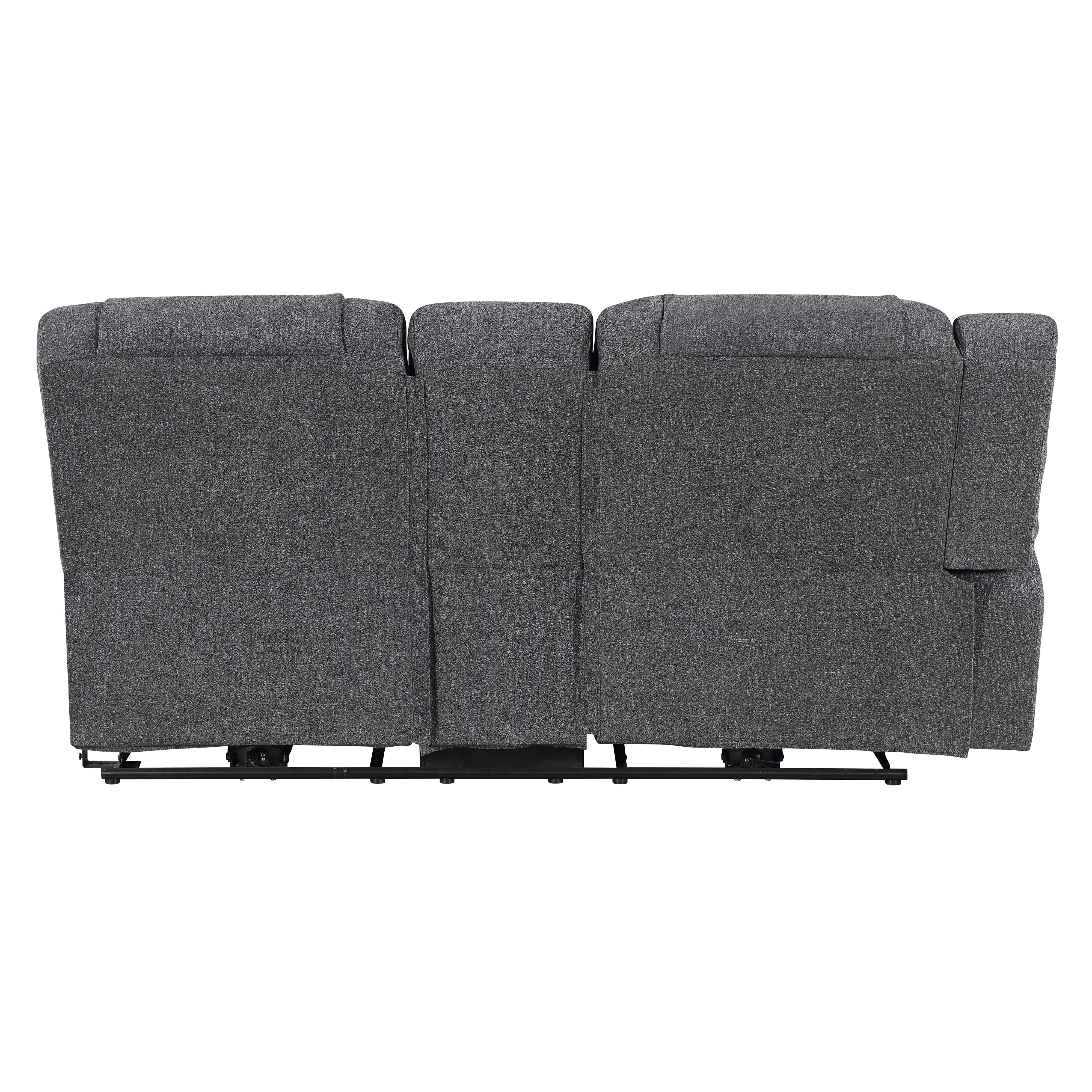 Redondo Laf Console Loveseat W/ 2 Recliners-Dk Gray - Image 5
