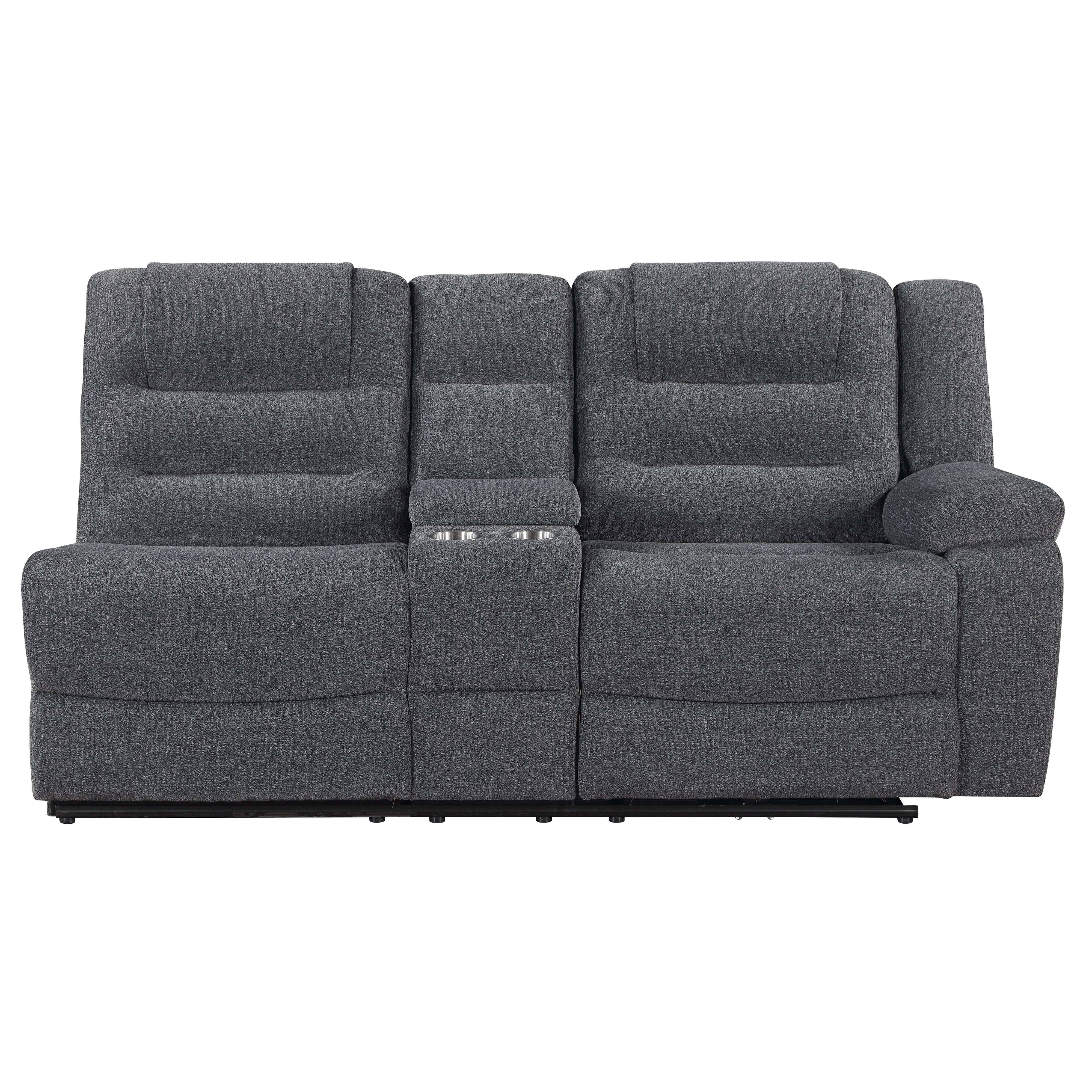 Redondo Raf Console Loveseat W/1 Recliner-Dk Gray - Image 2