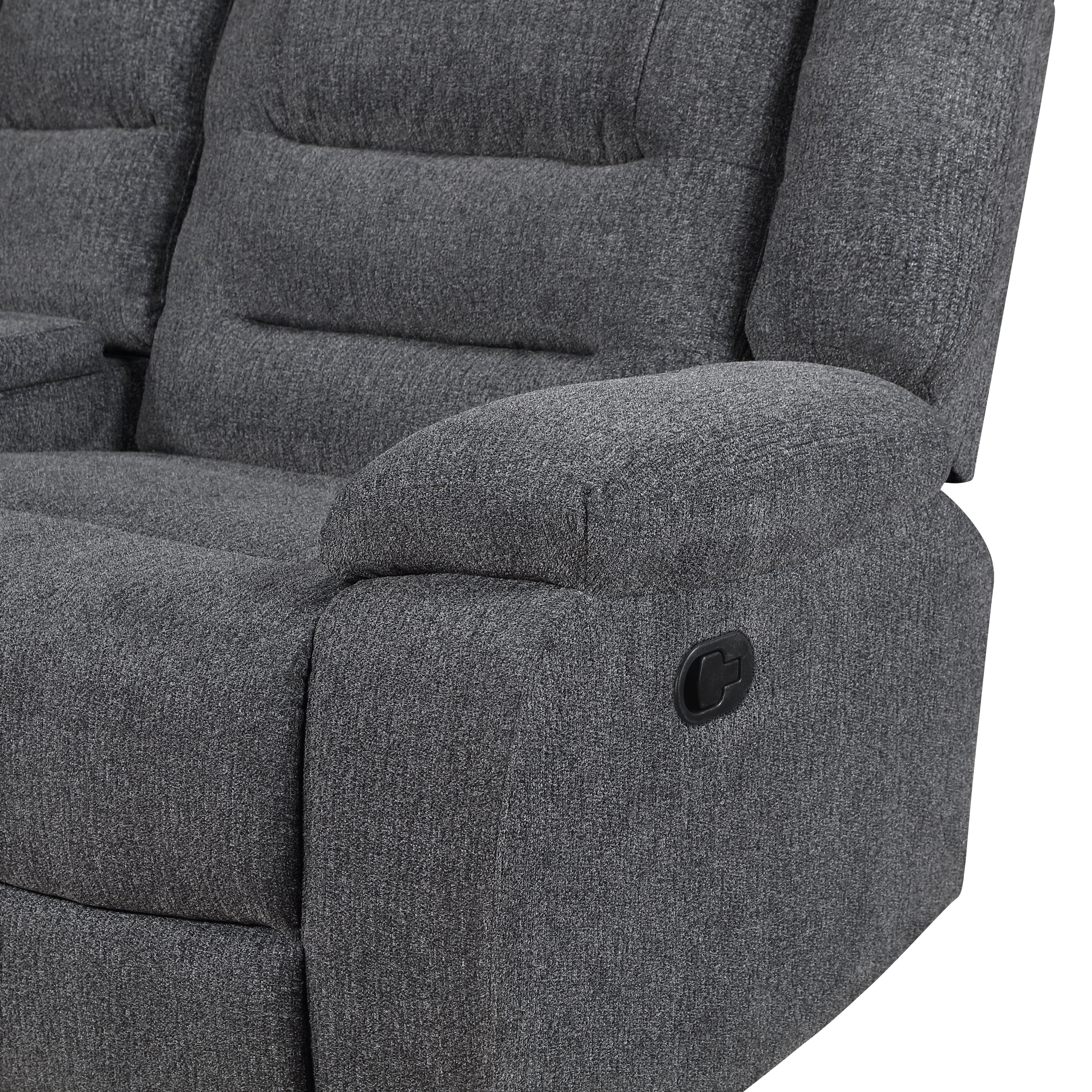 Redondo Raf Console Loveseat W/1 Recliner-Dk Gray - Image 7