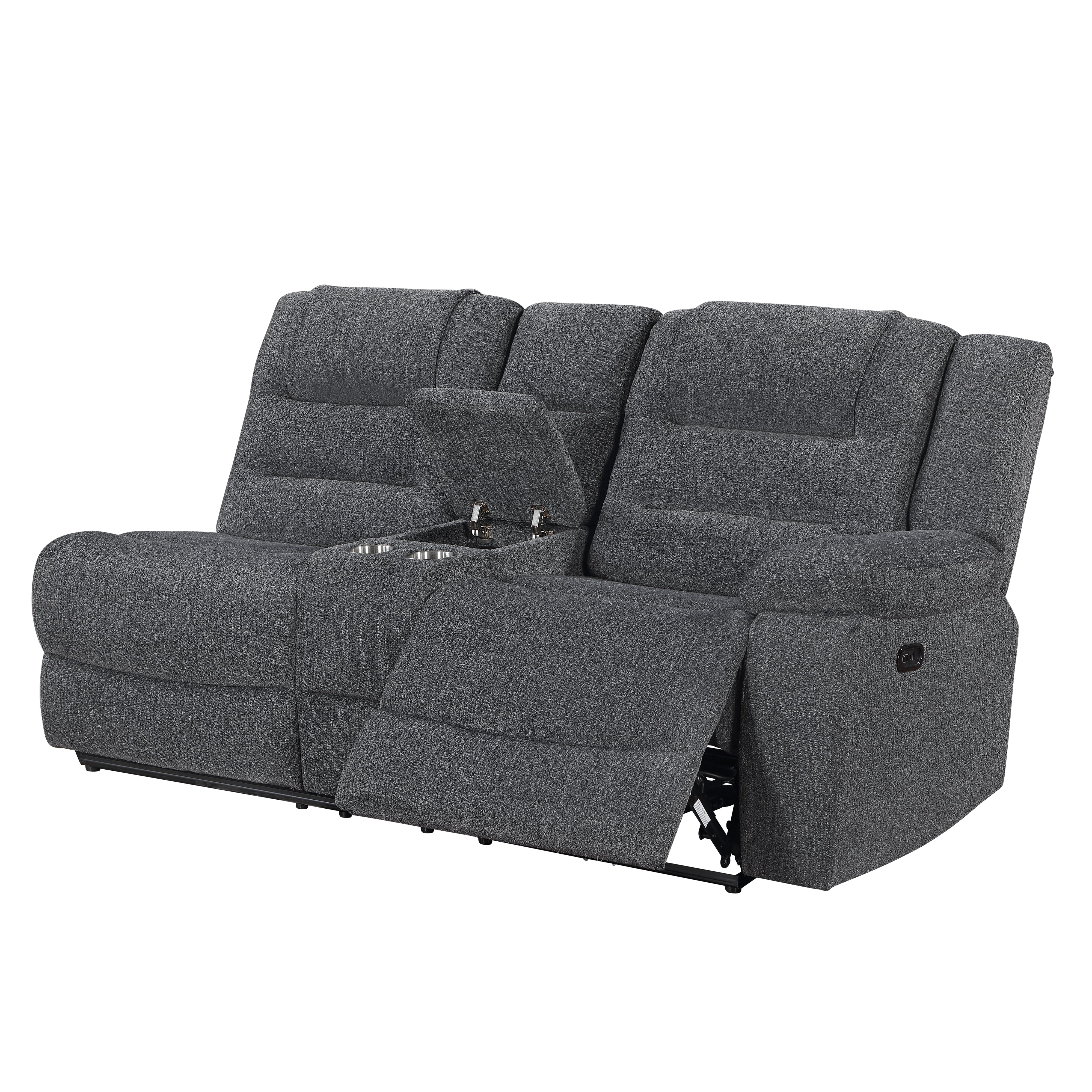 Redondo Raf Console Loveseat W/1 Recliner Pwr Fr-Dk Gray - Image 3