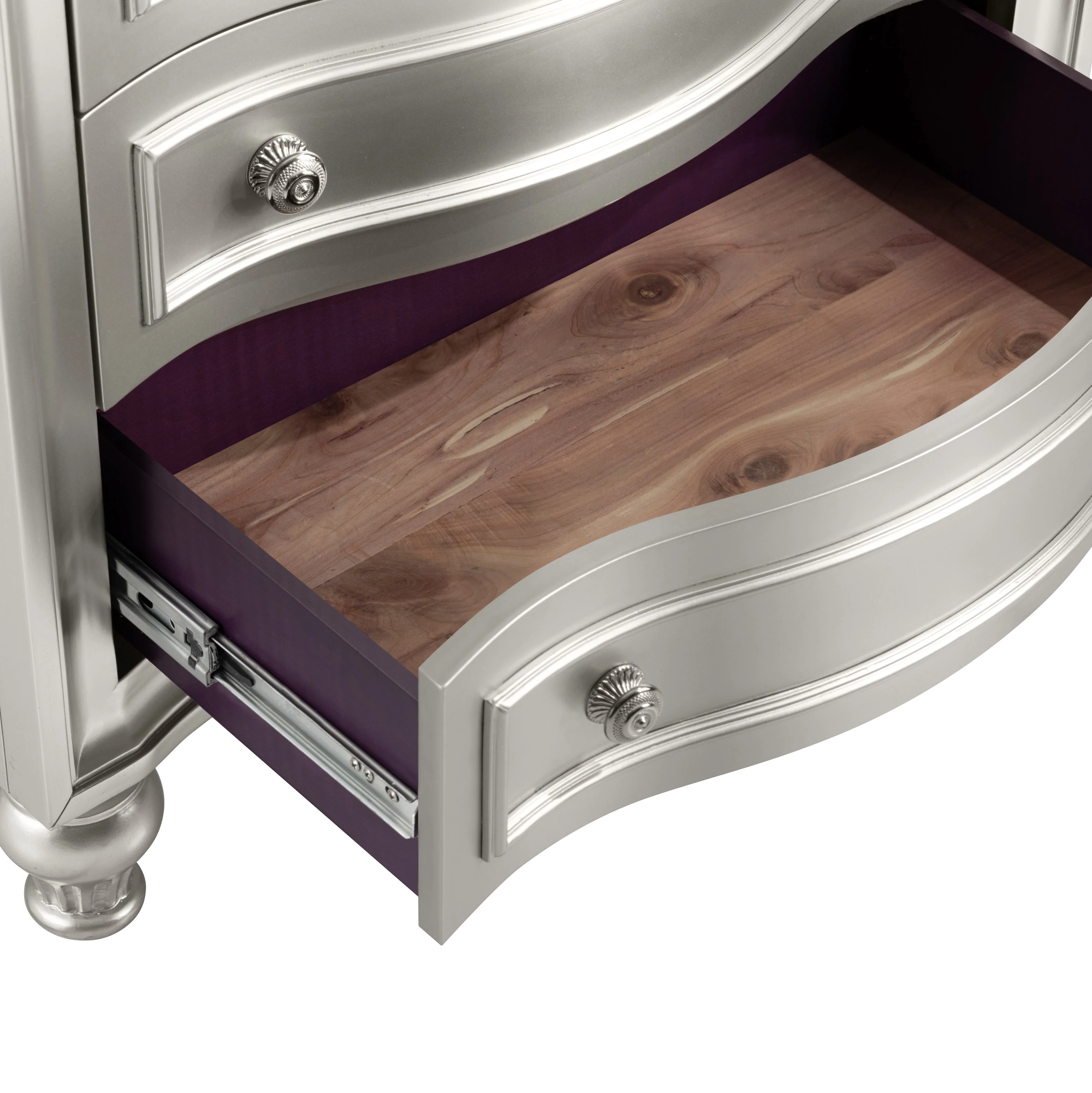 Reflections Nightstand W/Mirrored Top-Silver - Image 5