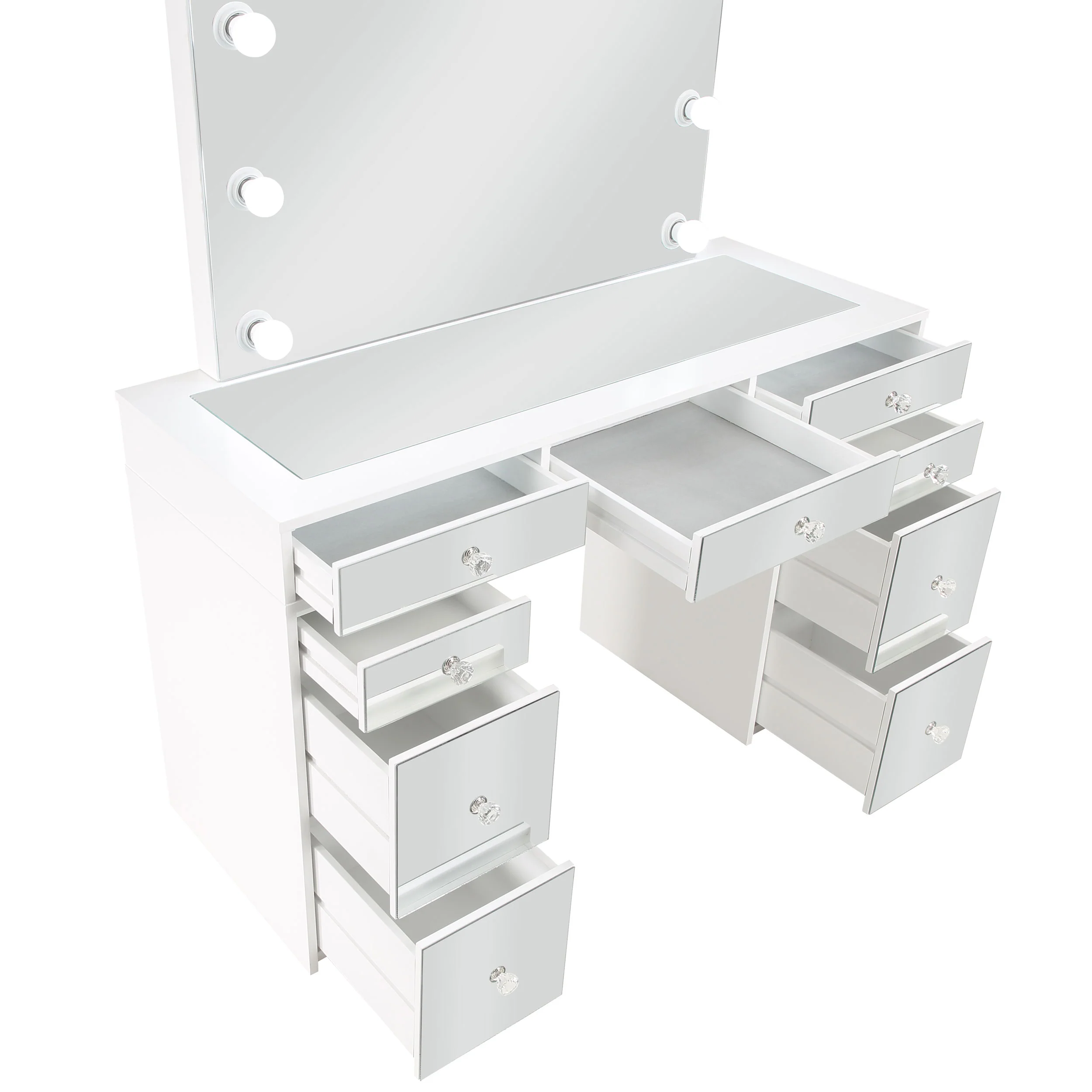 Regina Makeup Vanity Table with LED Mirror and Stool - Image 10