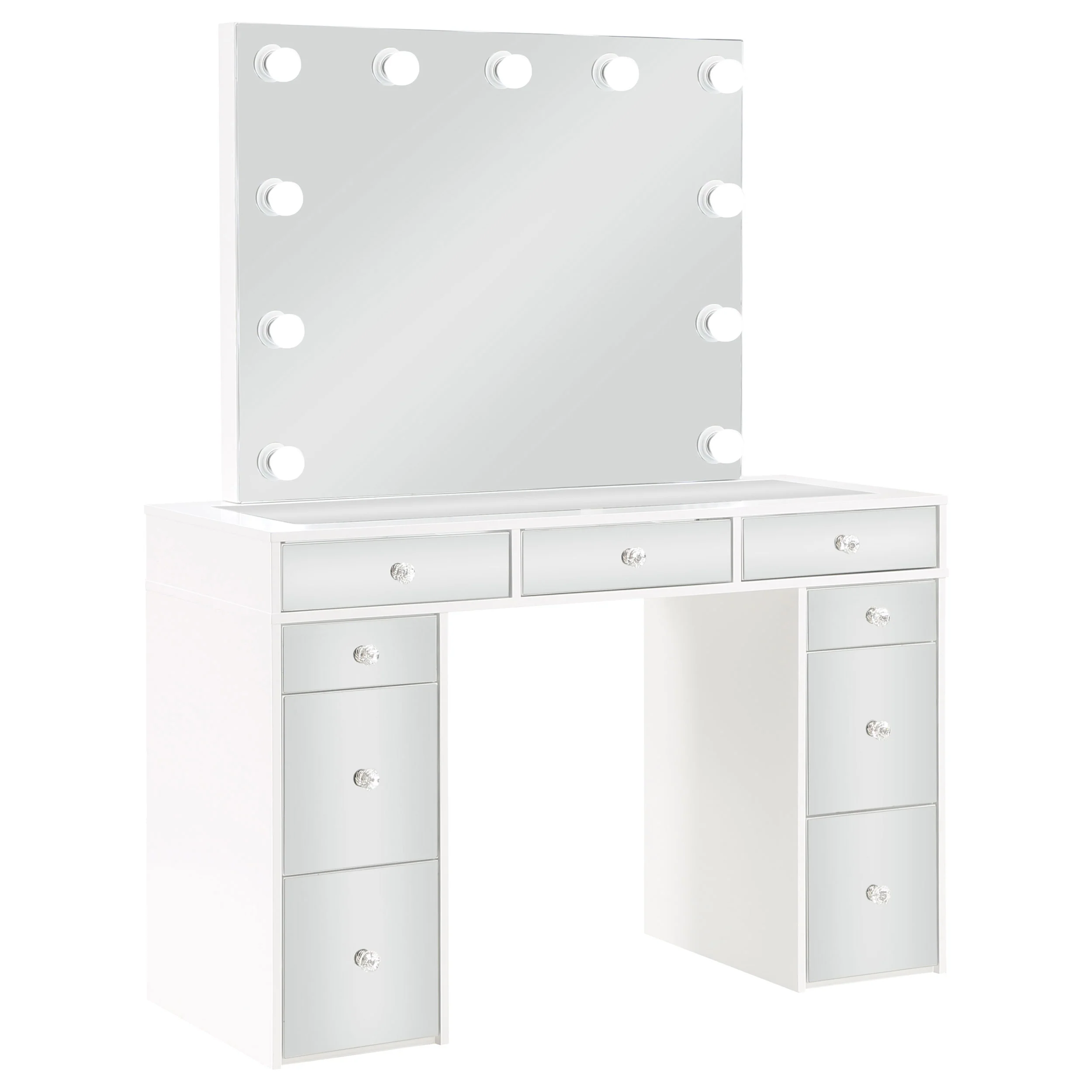 Regina Makeup Vanity Table with LED Mirror and Stool - Image 3