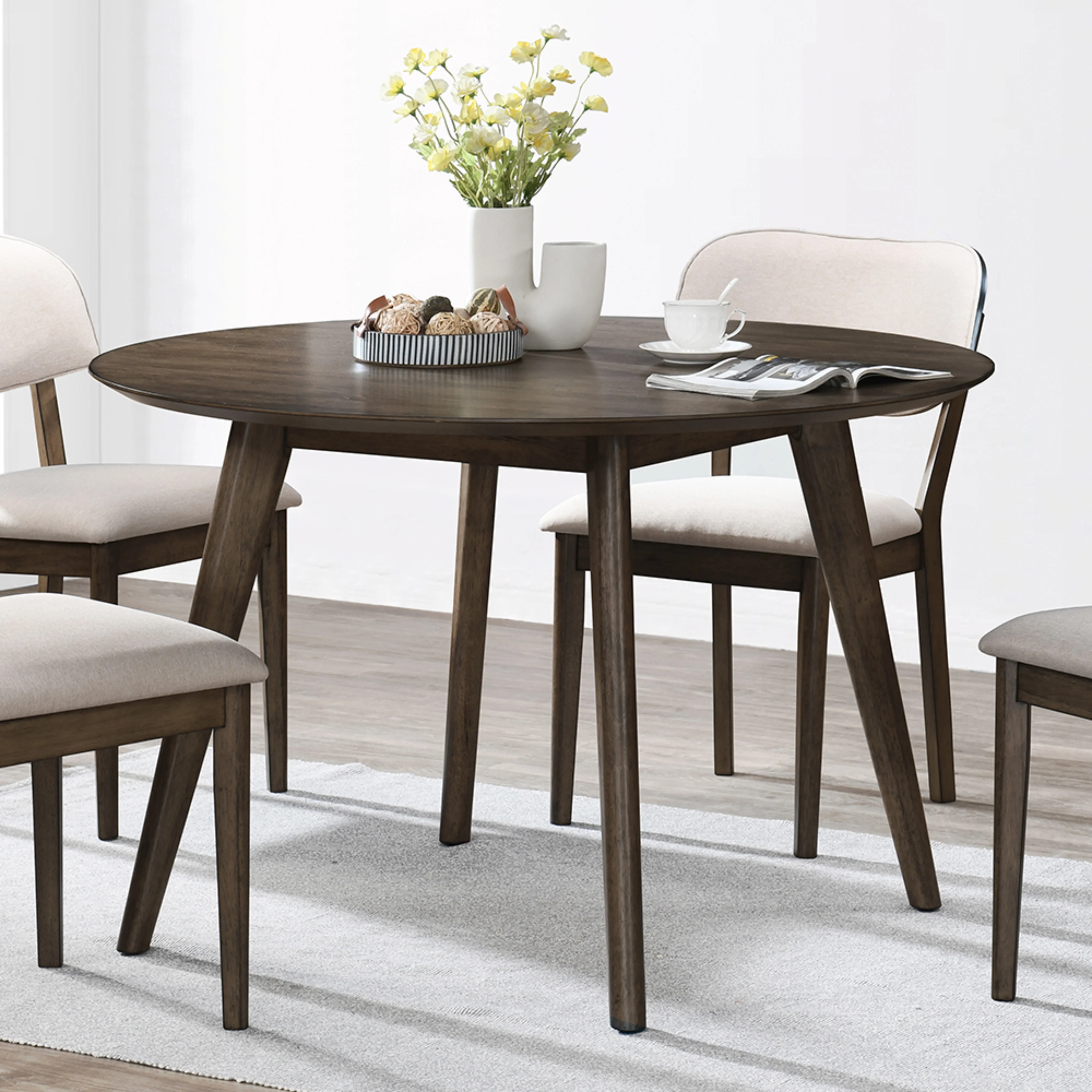 Rex 48" Round Dining Table-Walnut - Image 6
