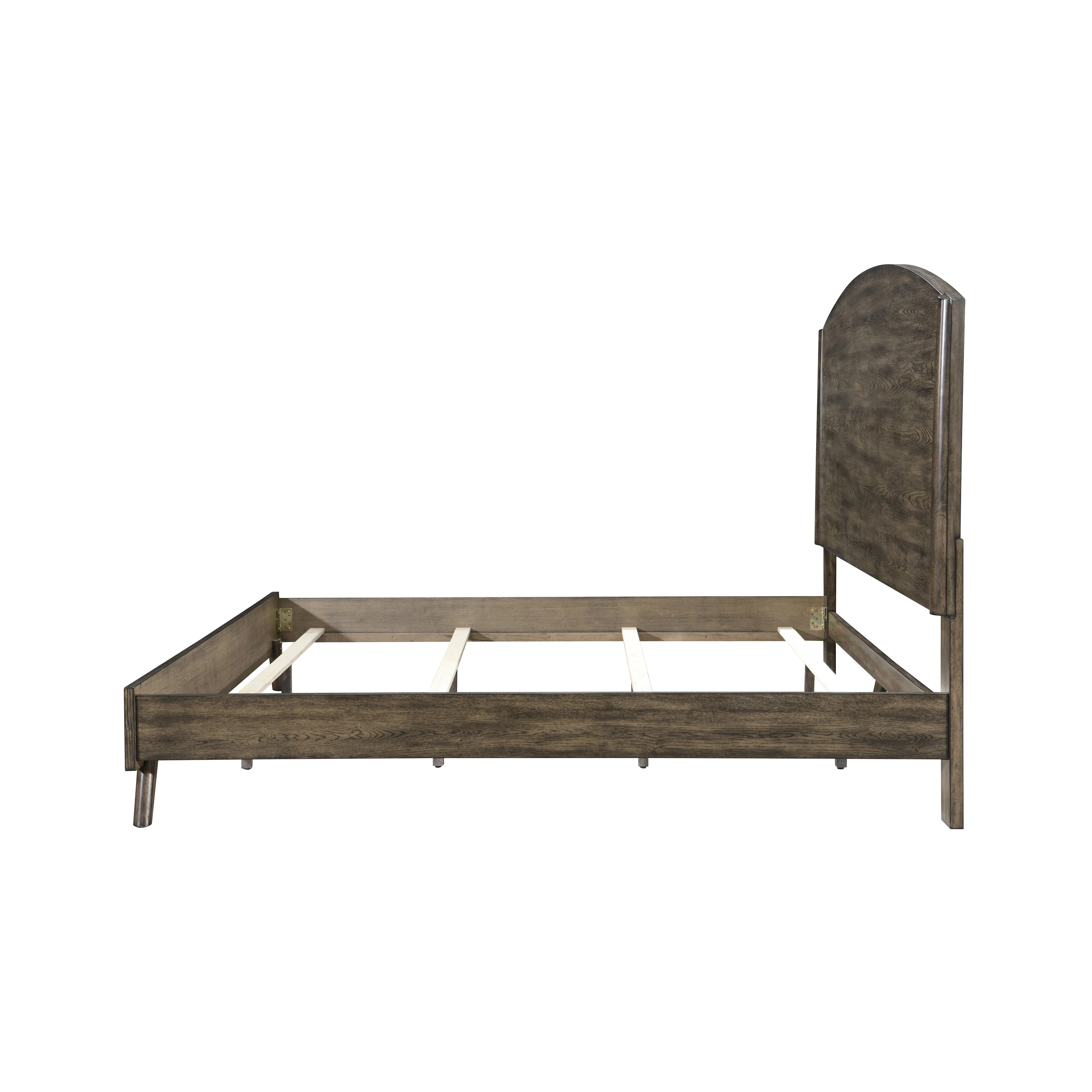 Rex 5/0 Q Headboard, Footboard & Slats-Walnut - Image 3