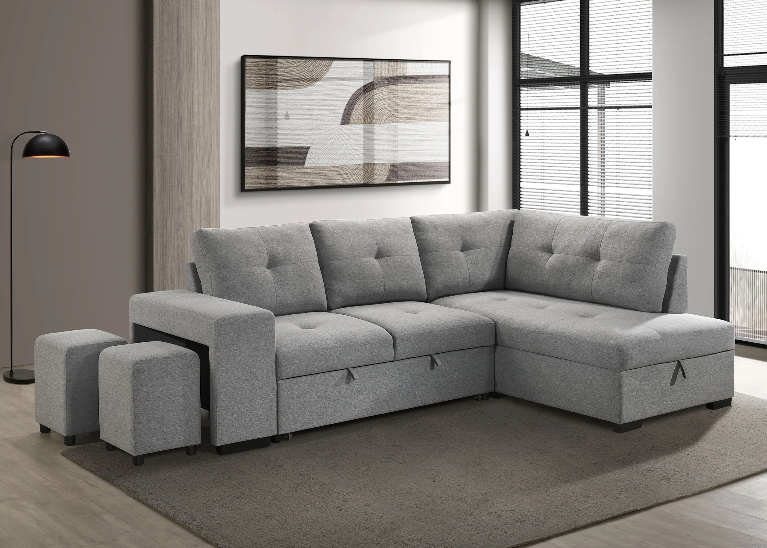 Roanne Pull-Out Sleeper Sectional Sofa - Image 2