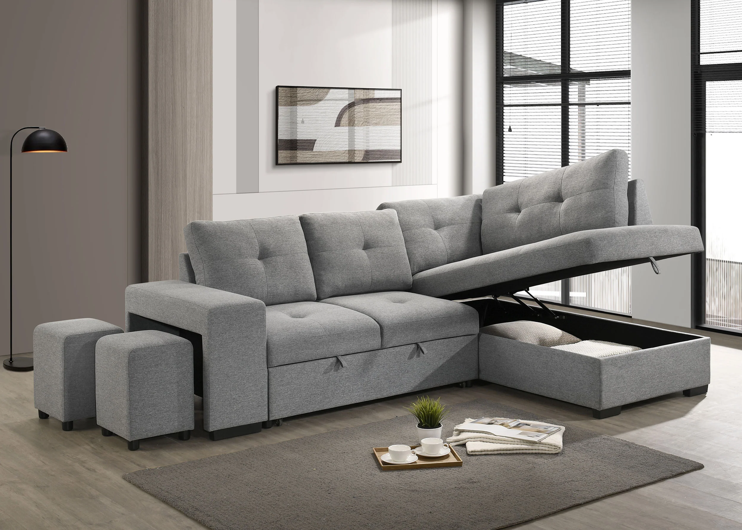 Roanne Pull-Out Sleeper Sectional Sofa - Image 3