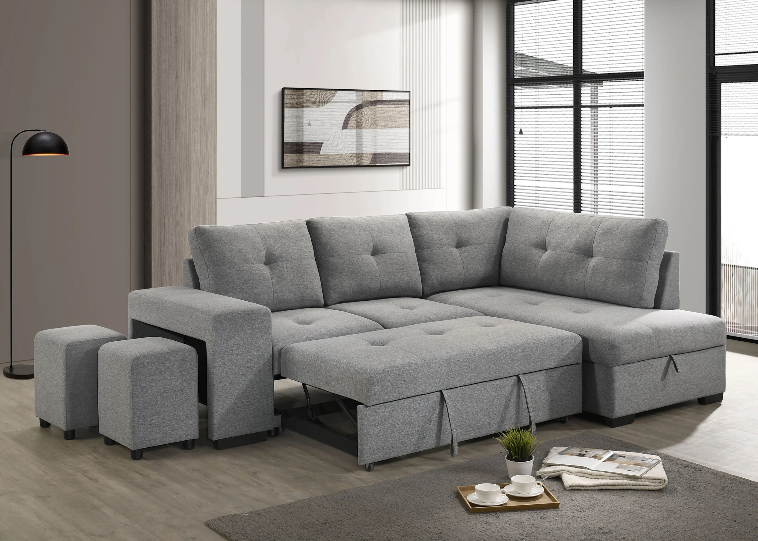Roanne Pull-Out Sleeper Sectional Sofa - Image 4