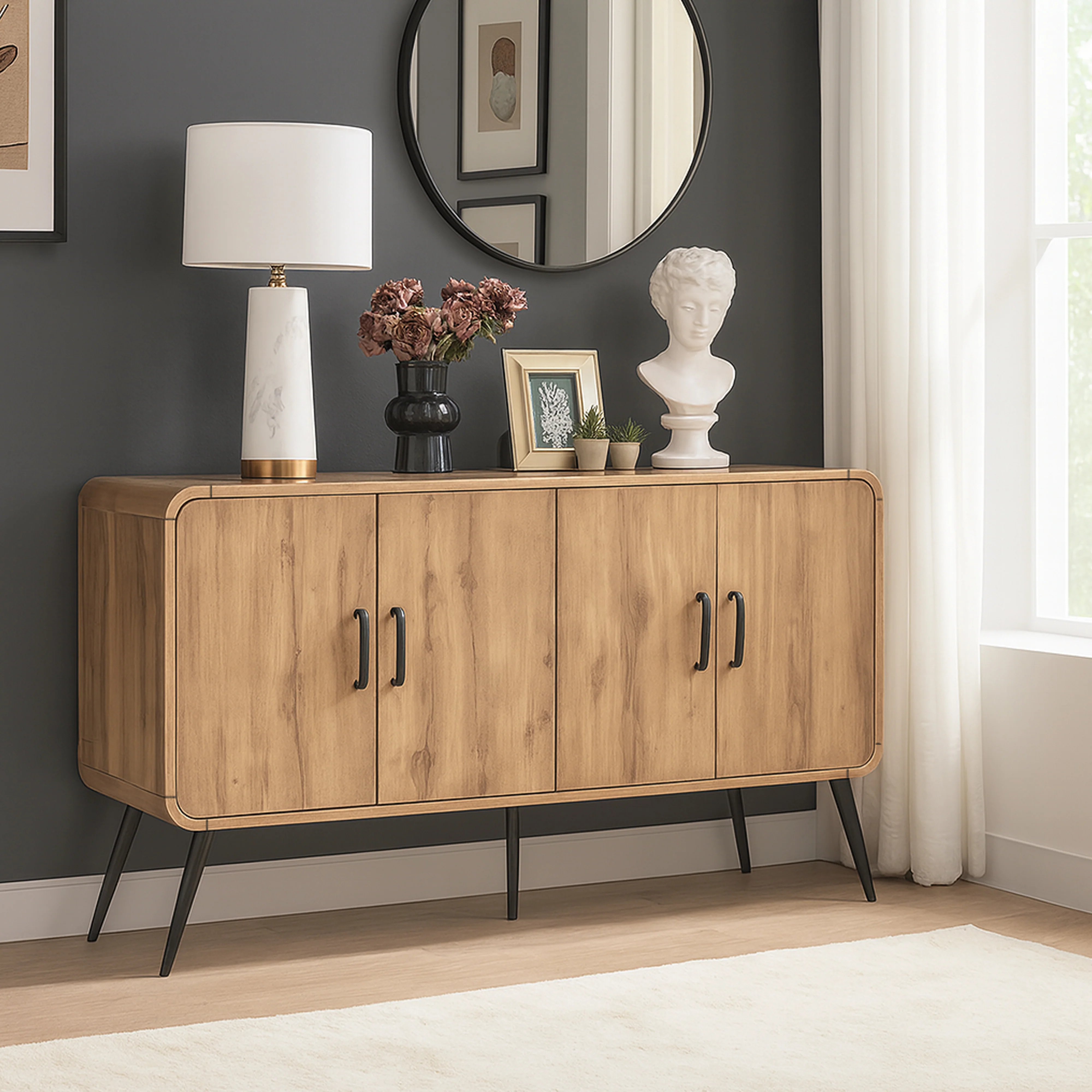 Rowan 63" Sideboard / Tv Console-Natural - Image 8