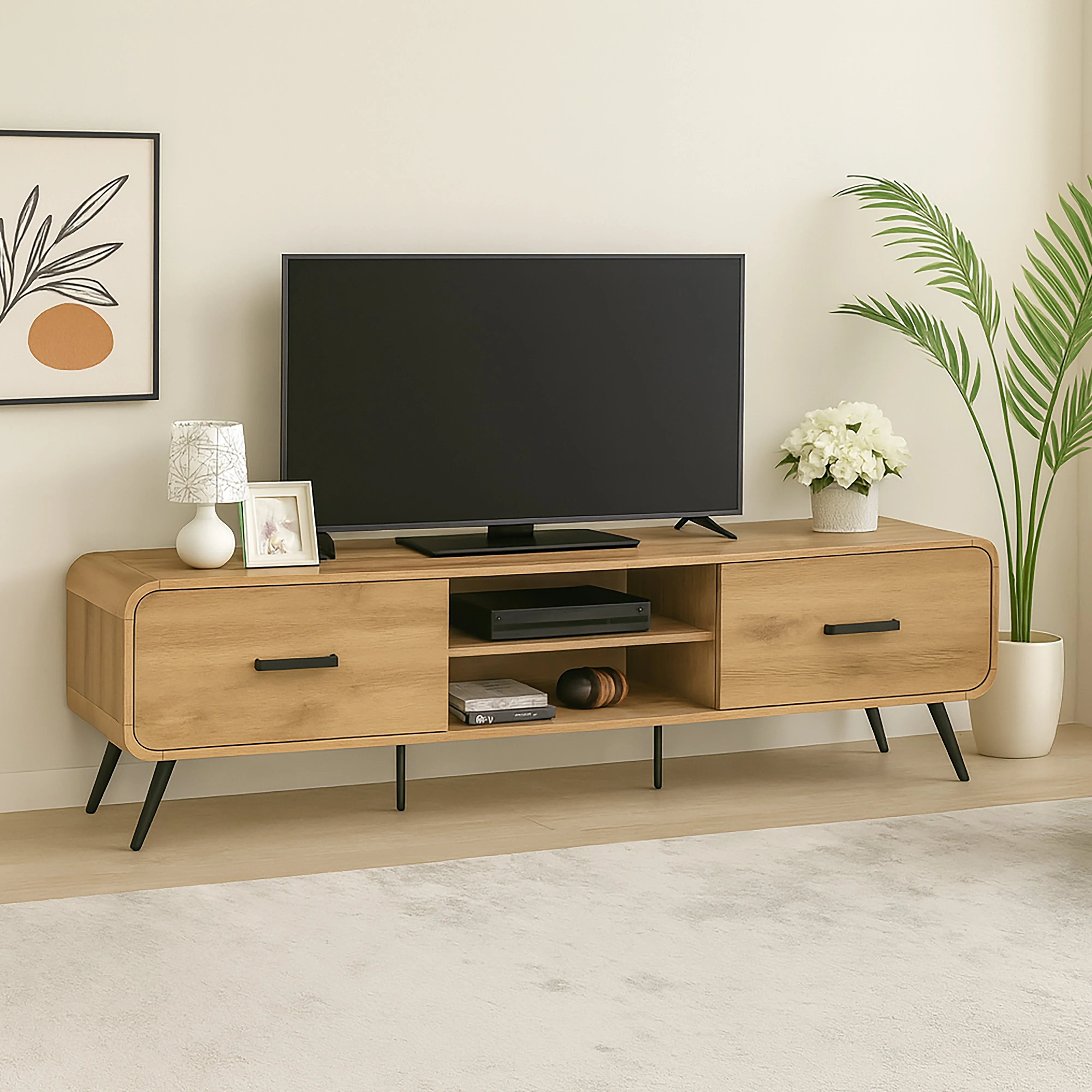 Rowan 71" Low Profile Tv Console-Natural - Image 8