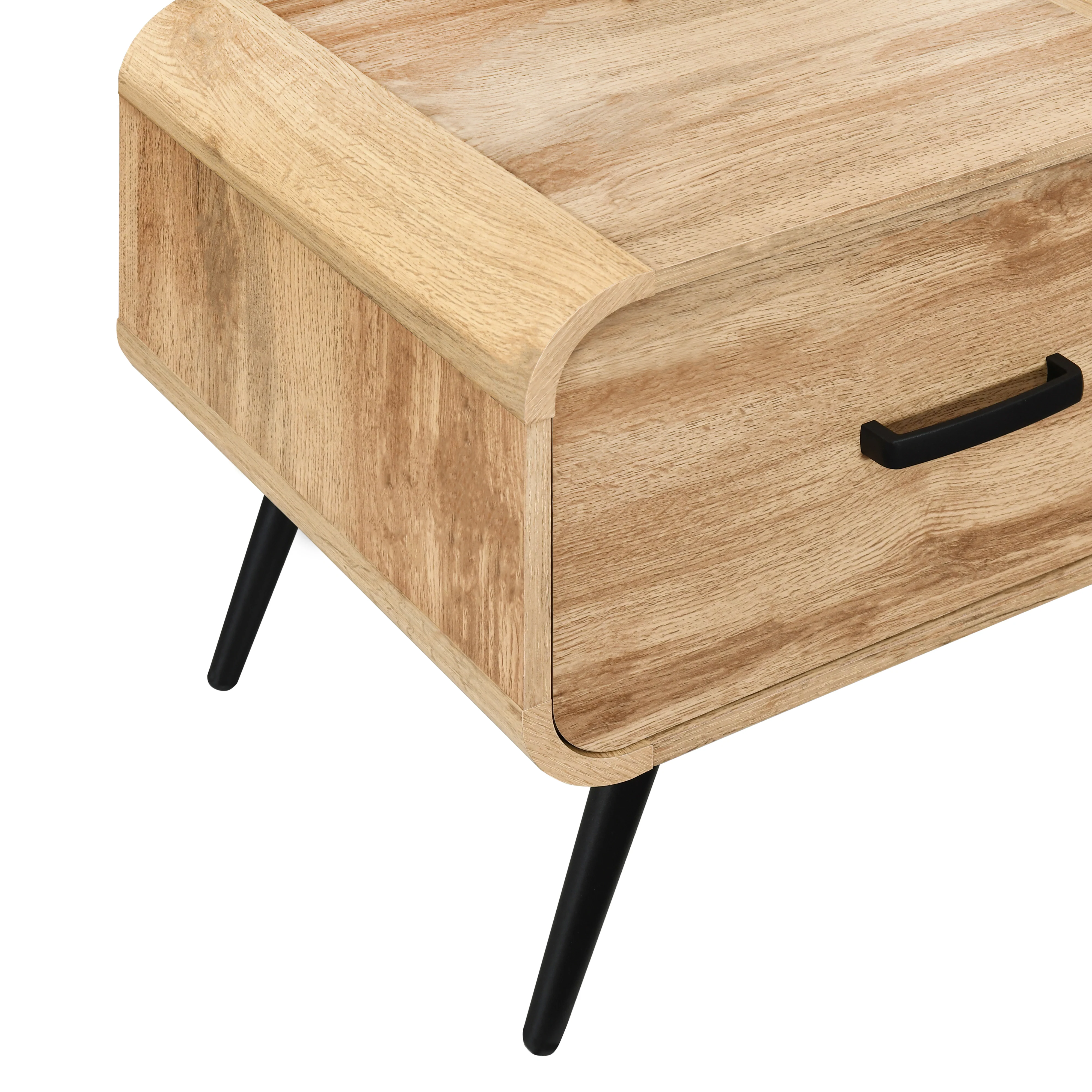 Rowan One Drawer End Table/Bedside Table-Natural - Image 7