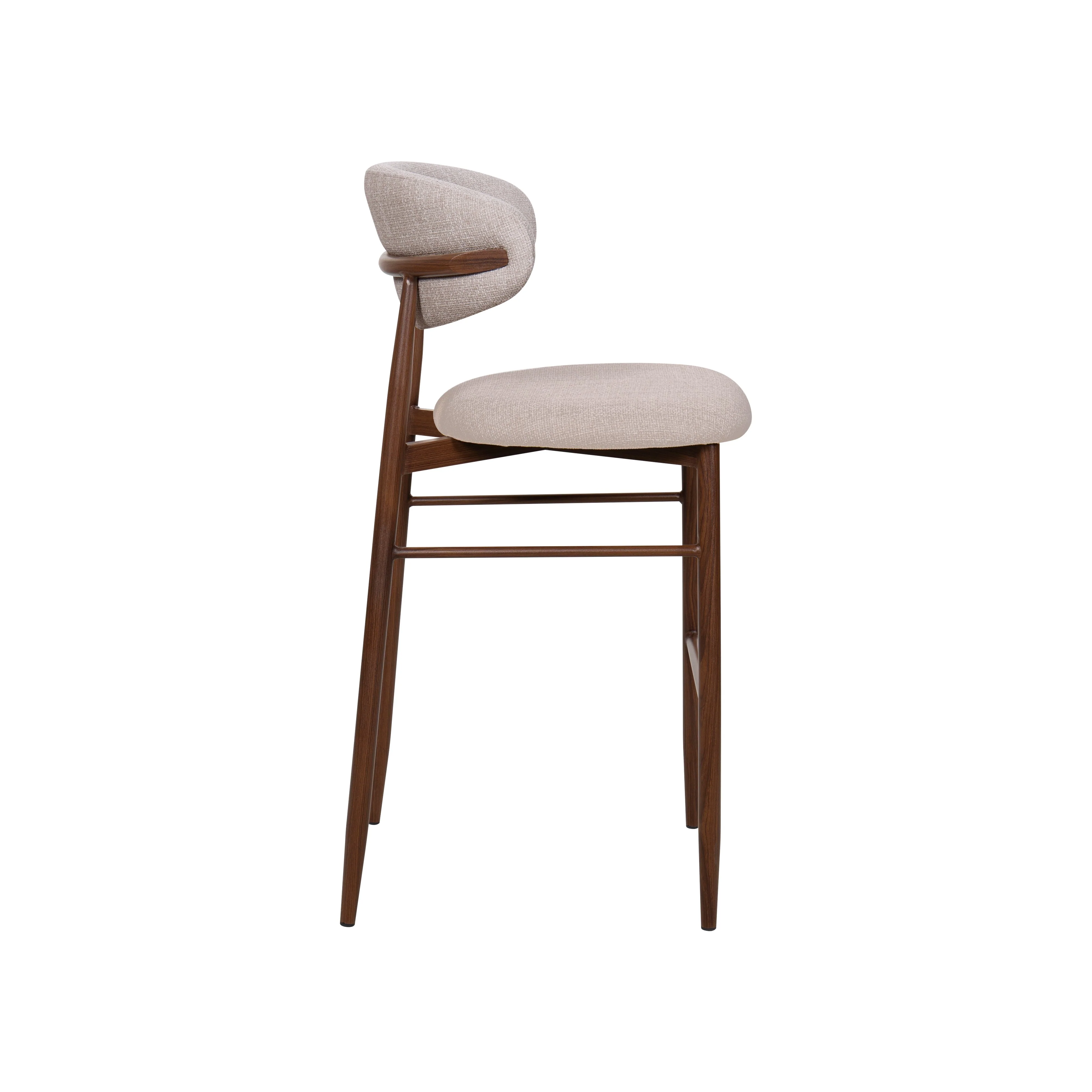 Royce Bar Chair W/ Walnut Metal Frame- Toast (2 Per Carton) - Image 3