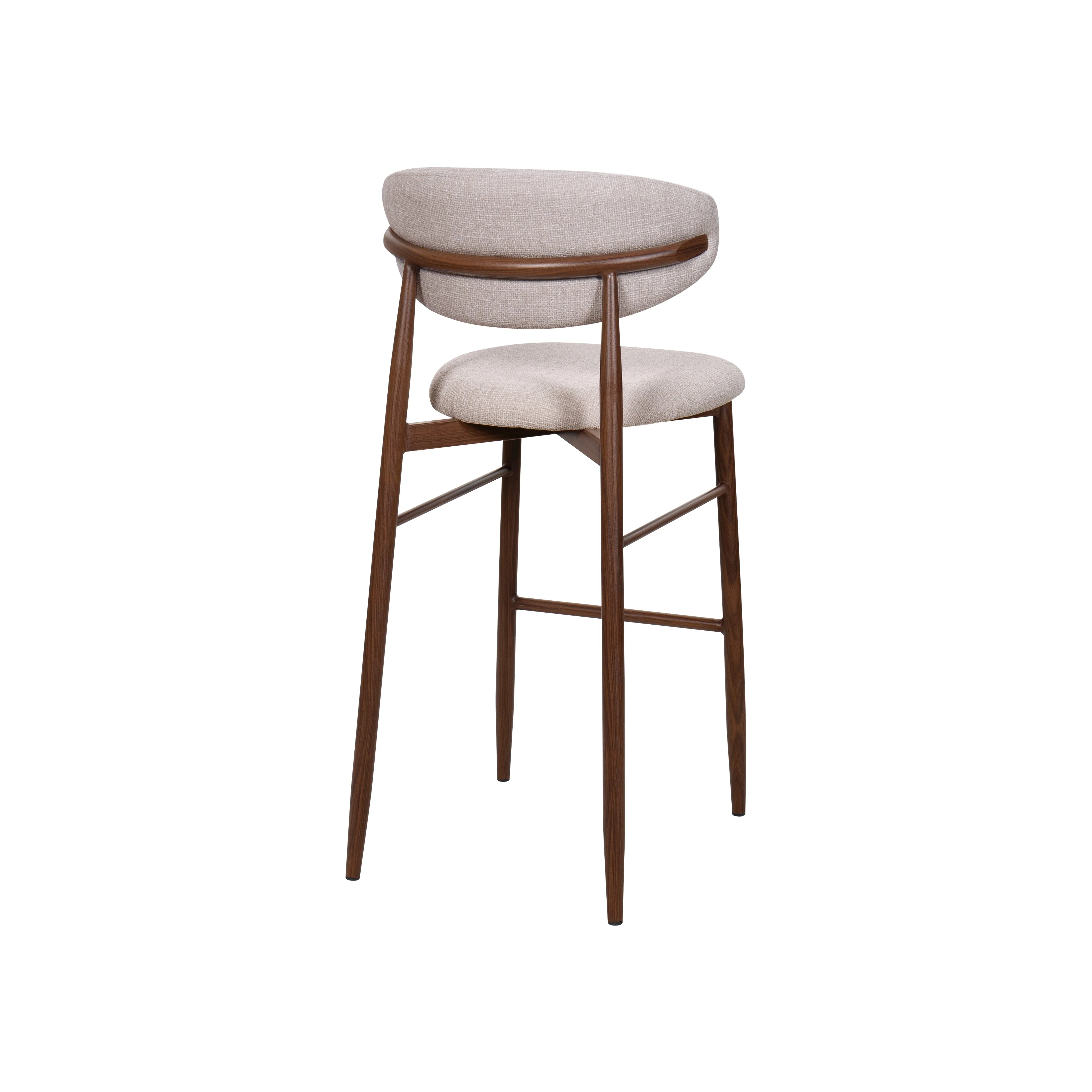 Royce Bar Chair W/ Walnut Metal Frame- Toast (2 Per Carton) - Image 4