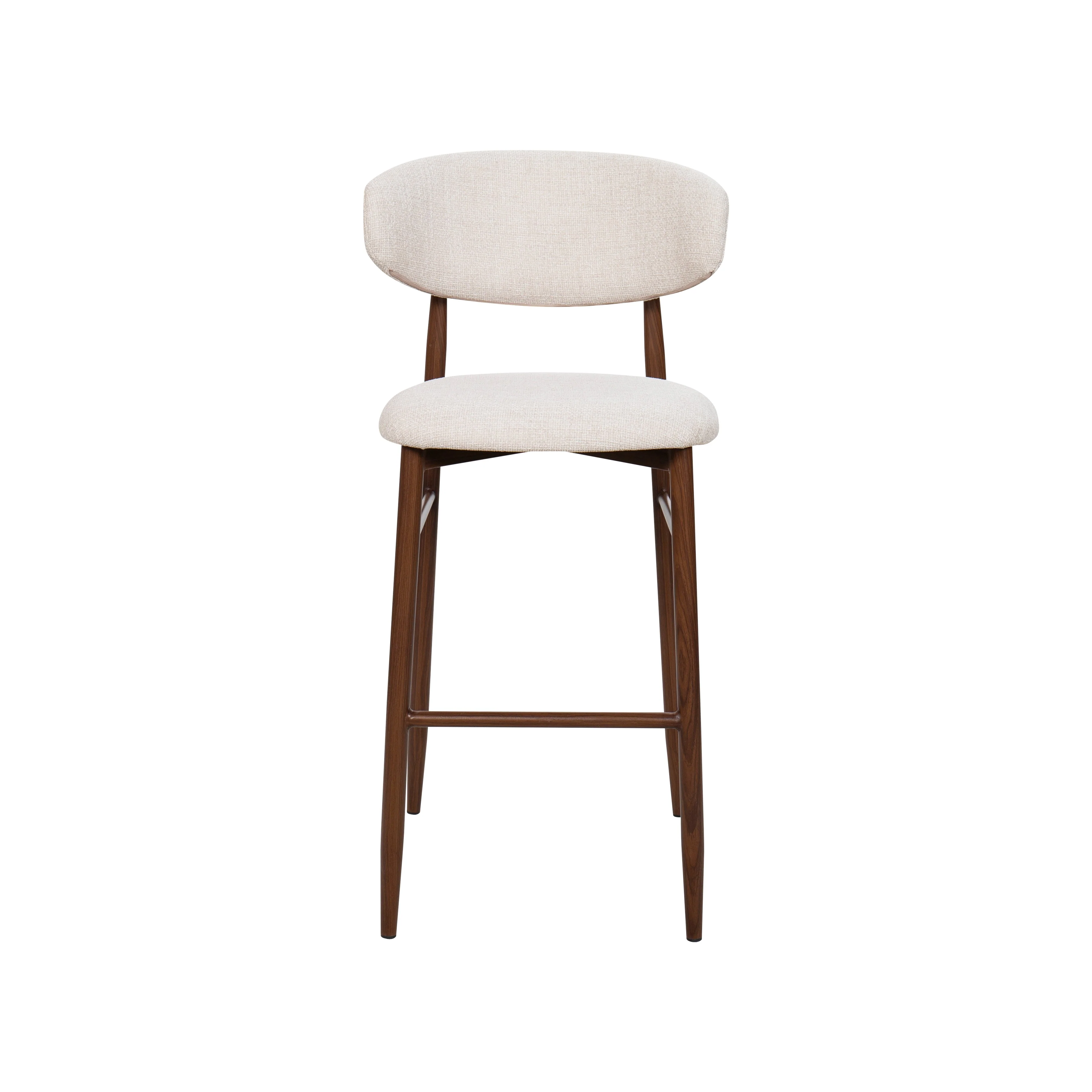 Royce Bar Chair W/Walnut Metal Frame- Beige (2 Per Carton) - Image 2