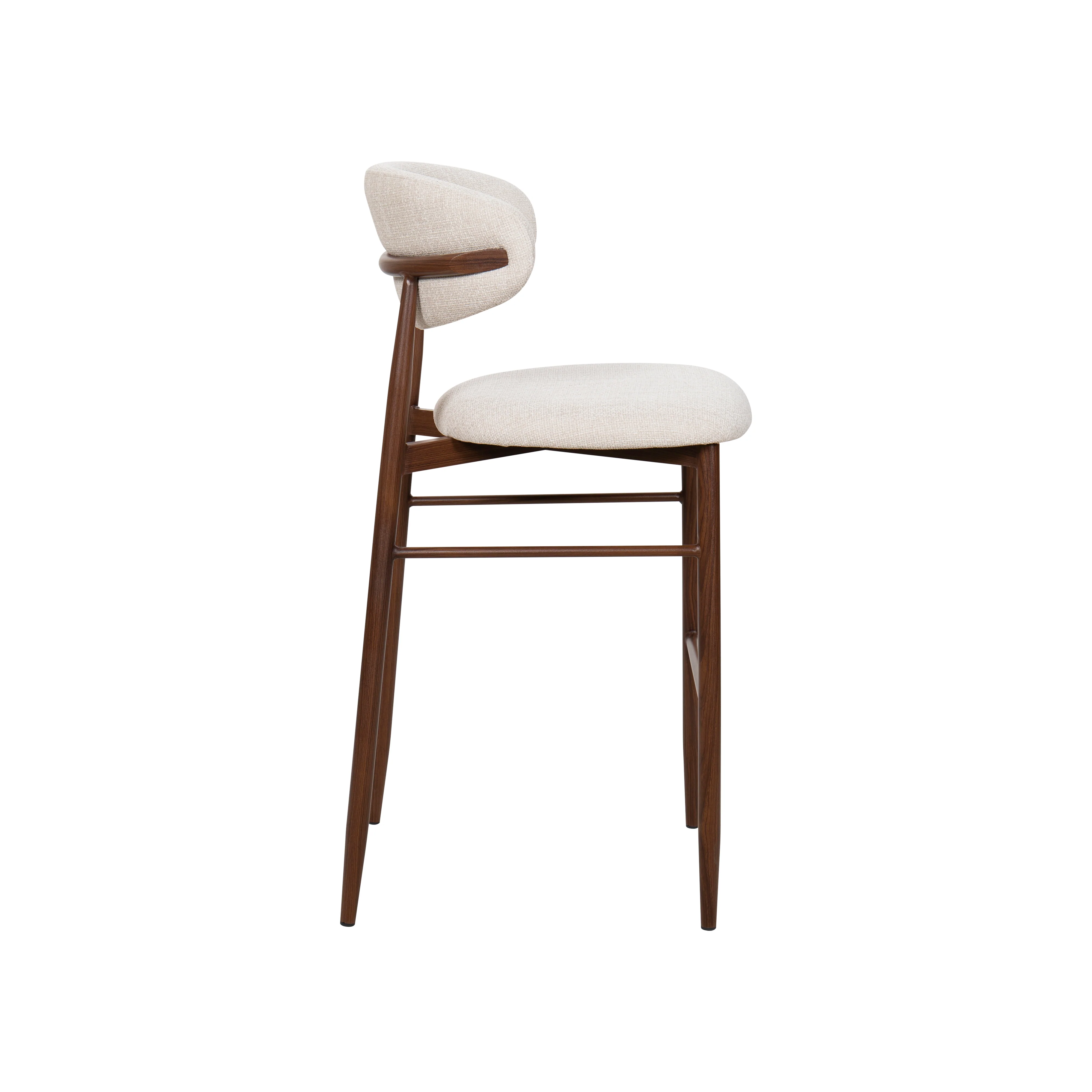 Royce Bar Chair W/Walnut Metal Frame- Beige (2 Per Carton) - Image 3