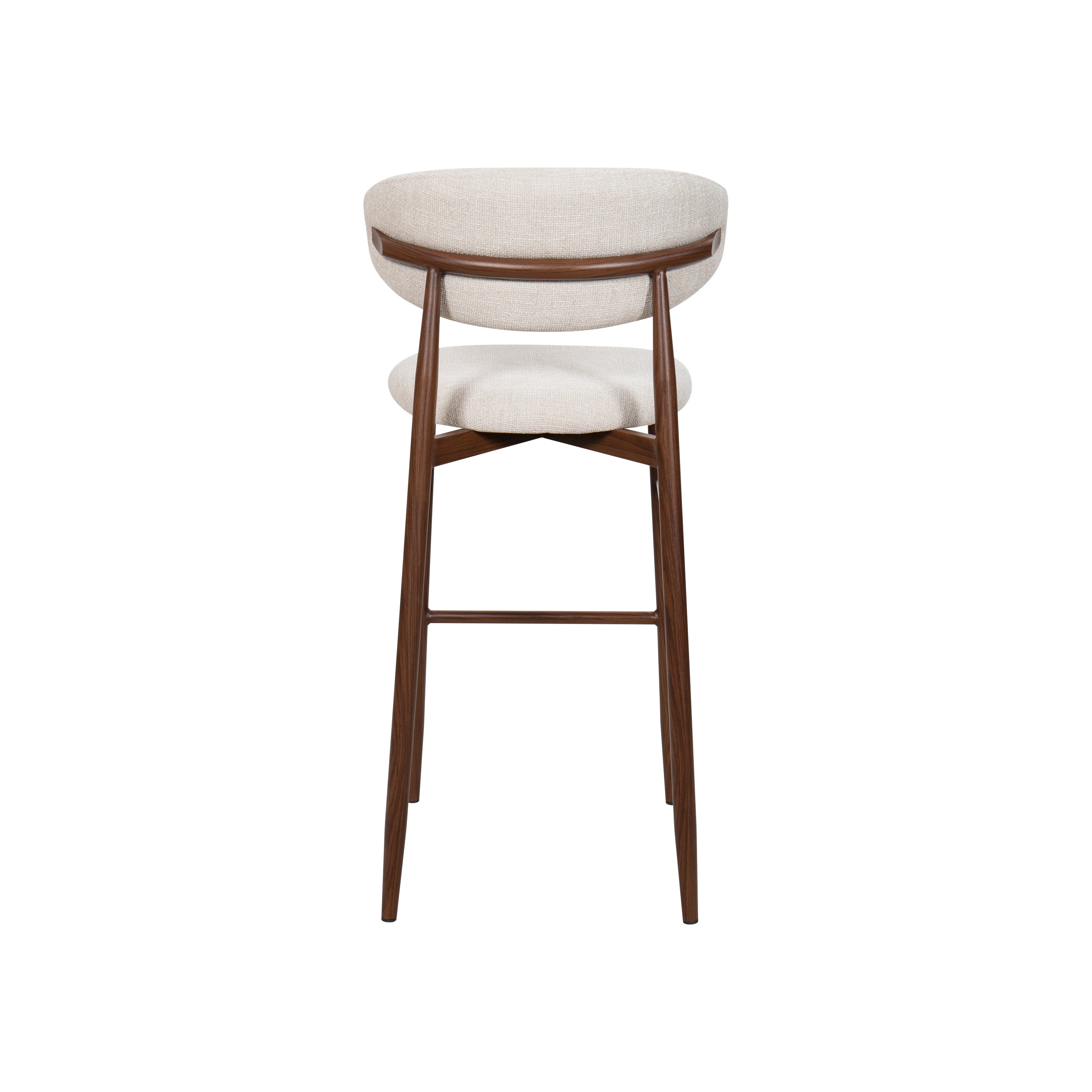 Royce Bar Chair W/Walnut Metal Frame- Beige (2 Per Carton) - Image 5