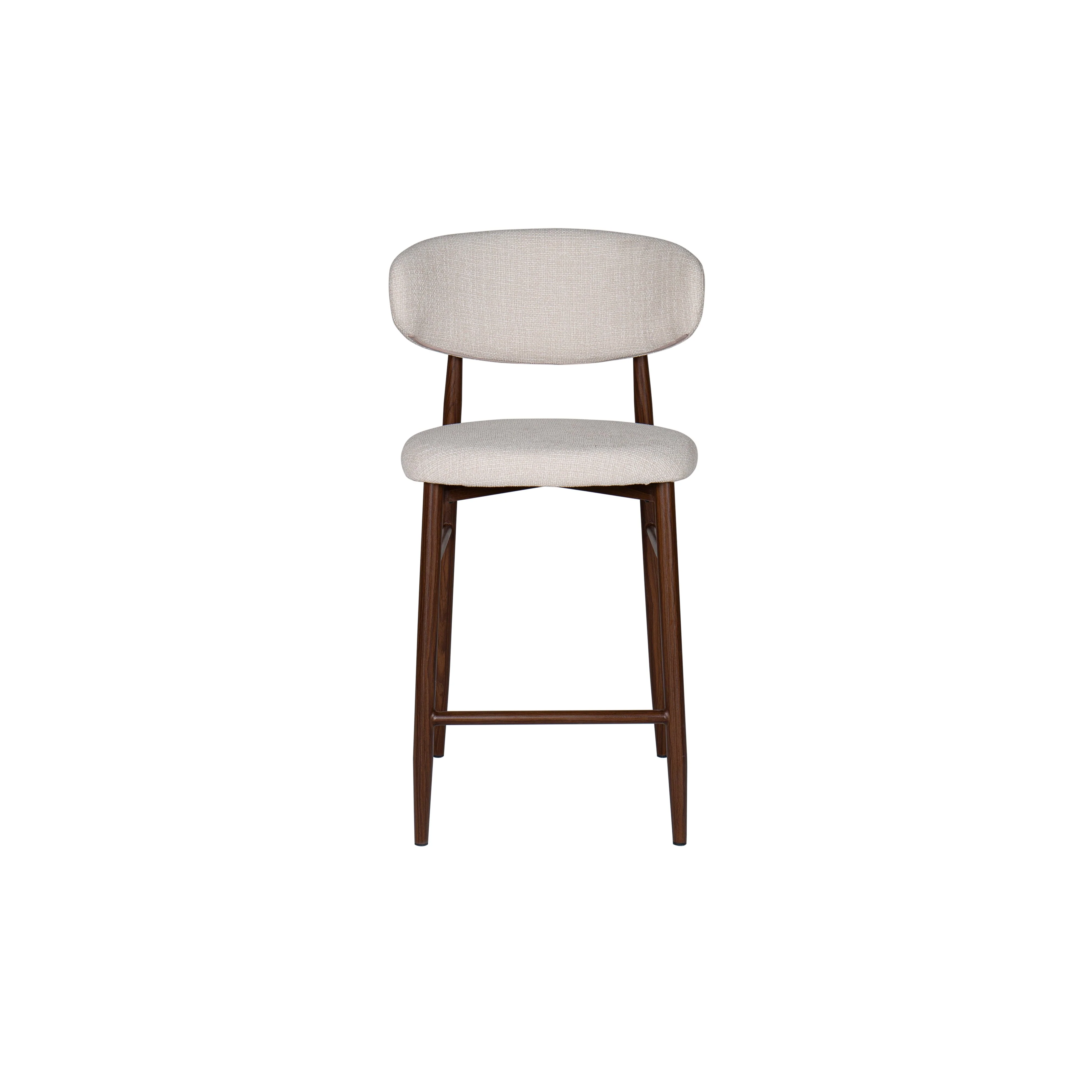 Royce Counter Chair W/Walnut Metal Frame-Beige (2 Per Carton) - Image 2
