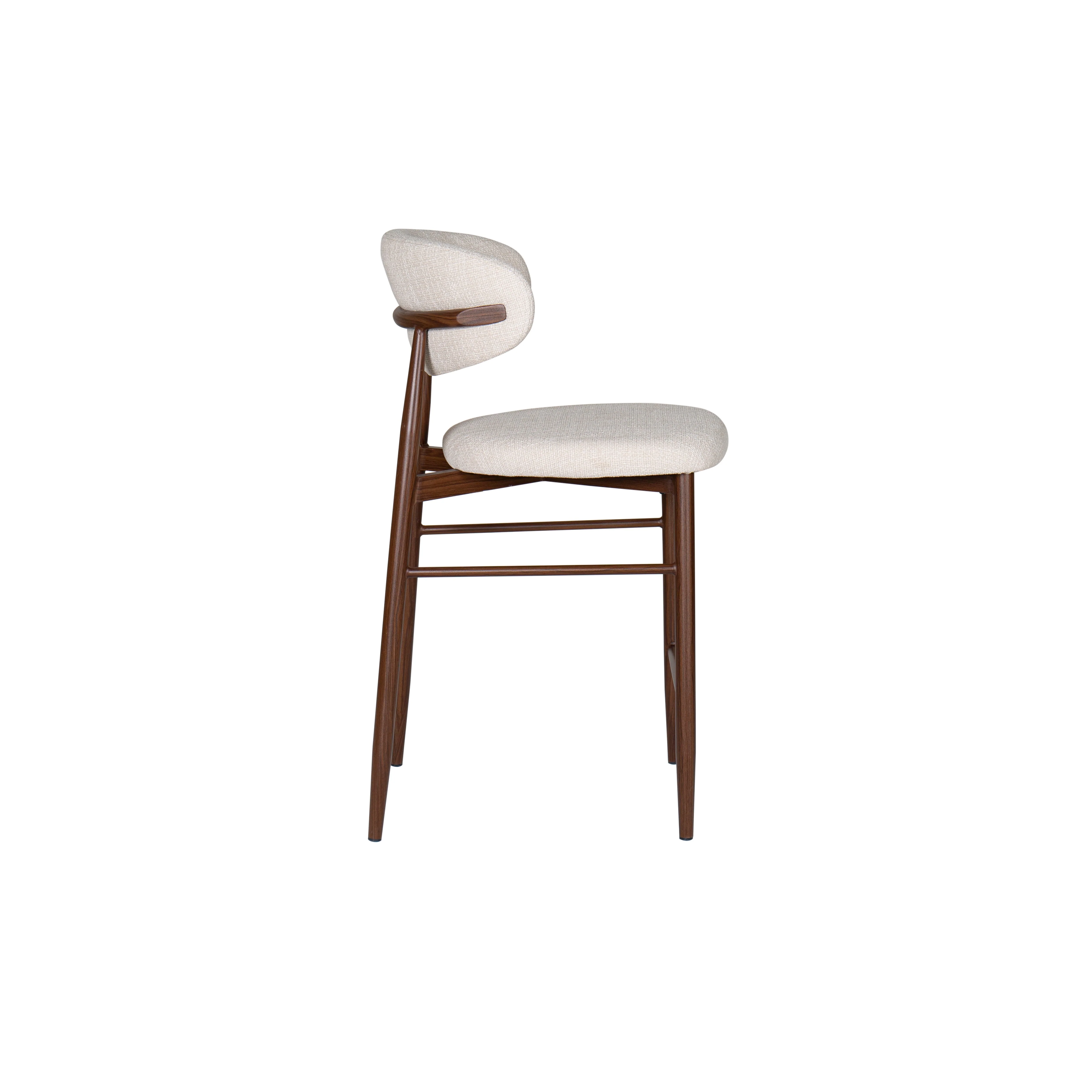 Royce Counter Chair W/Walnut Metal Frame-Beige (2 Per Carton) - Image 3
