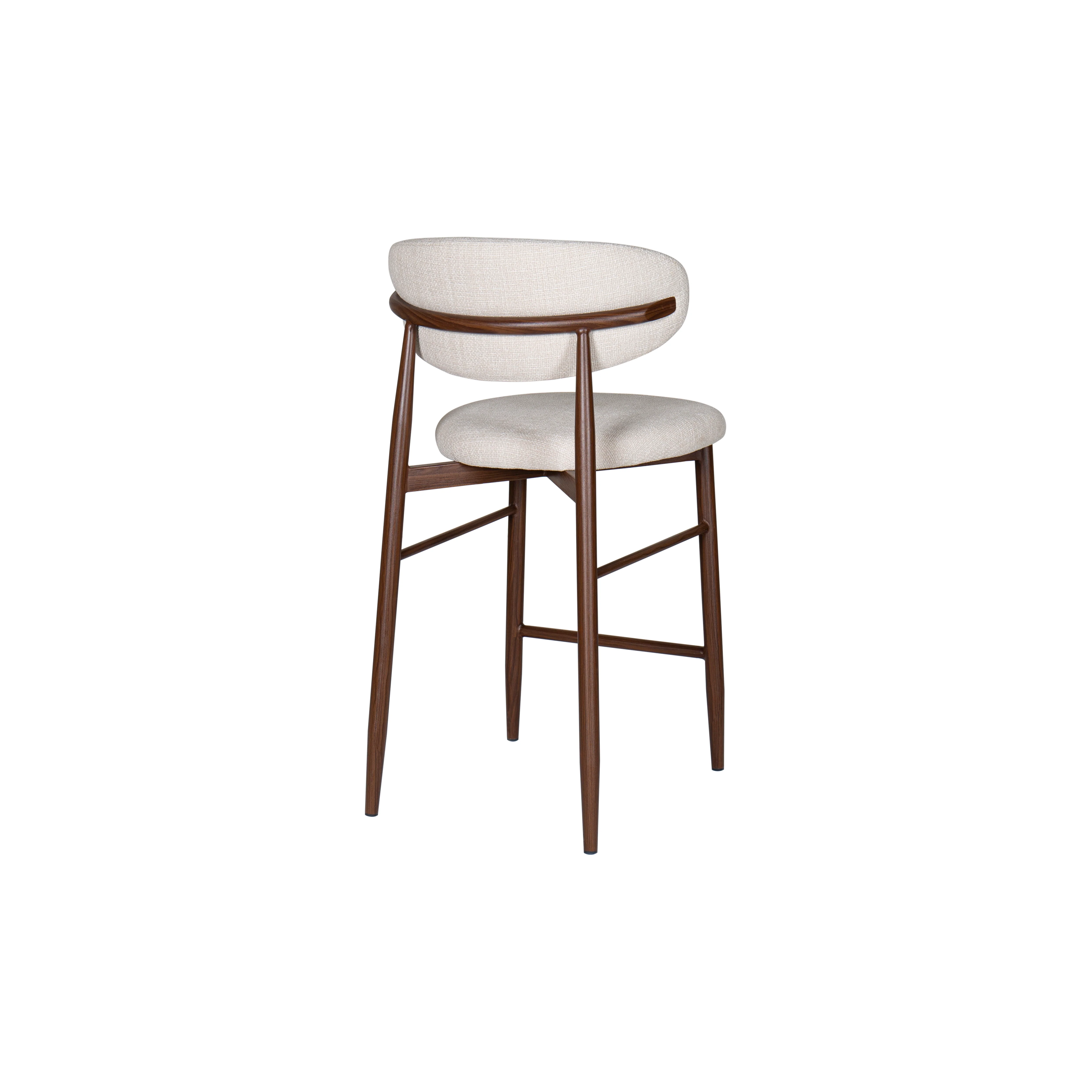 Royce Counter Chair W/Walnut Metal Frame-Beige (2 Per Carton) - Image 4