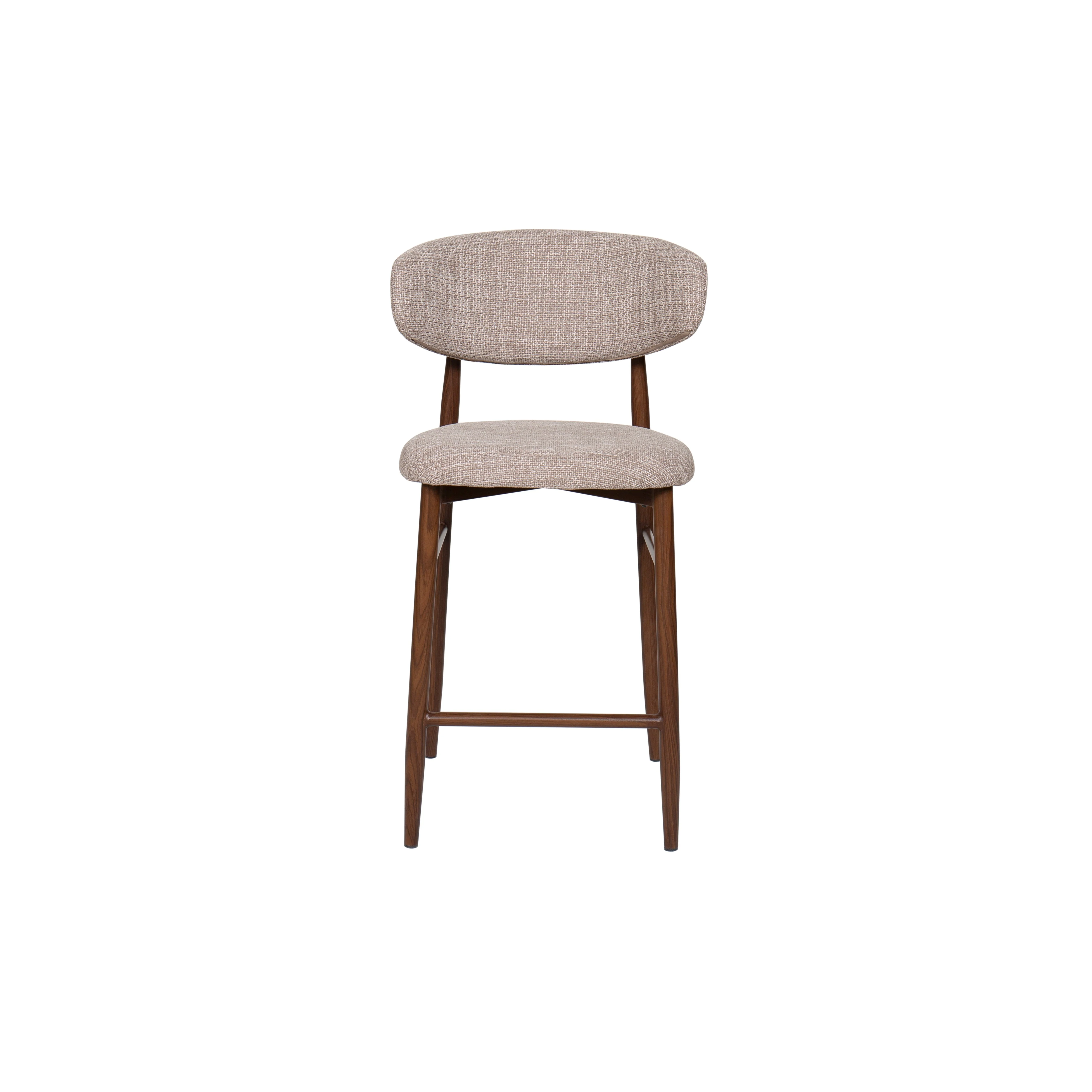 Royce Counter Chair W/Walnut Metal Frame-Toast (2 Per Carton) - Image 2