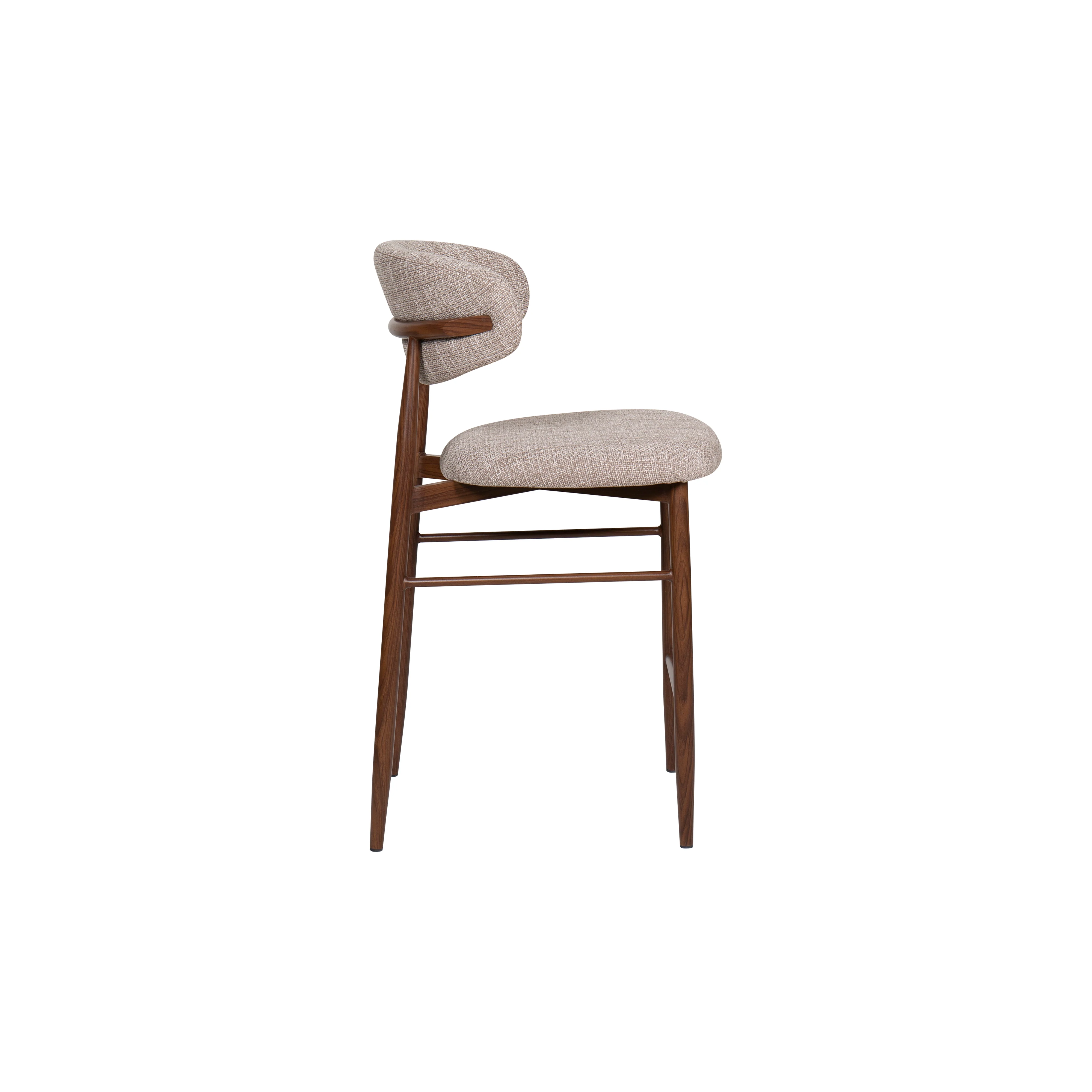 Royce Counter Chair W/Walnut Metal Frame-Toast (2 Per Carton) - Image 3