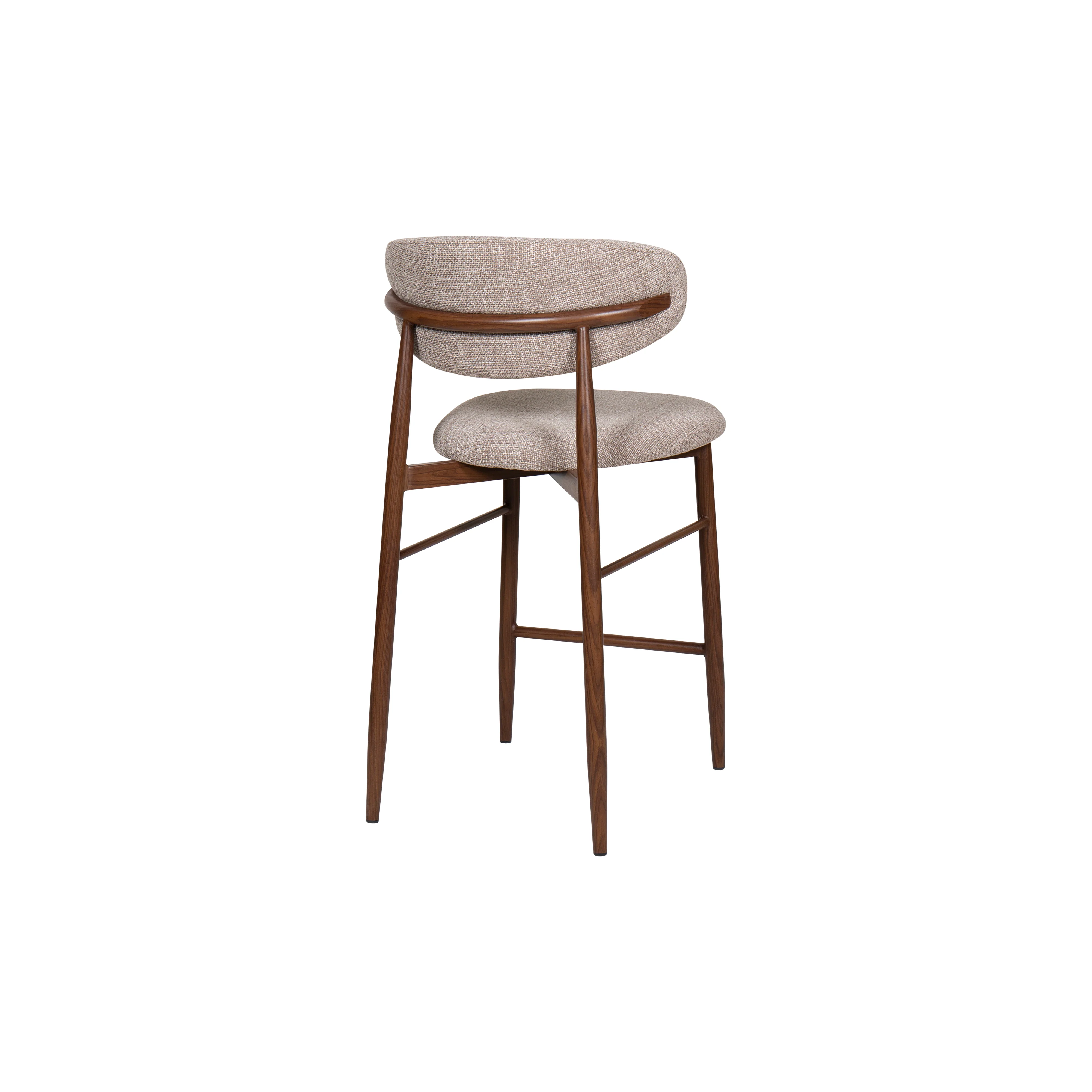 Royce Counter Chair W/Walnut Metal Frame-Toast (2 Per Carton) - Image 4