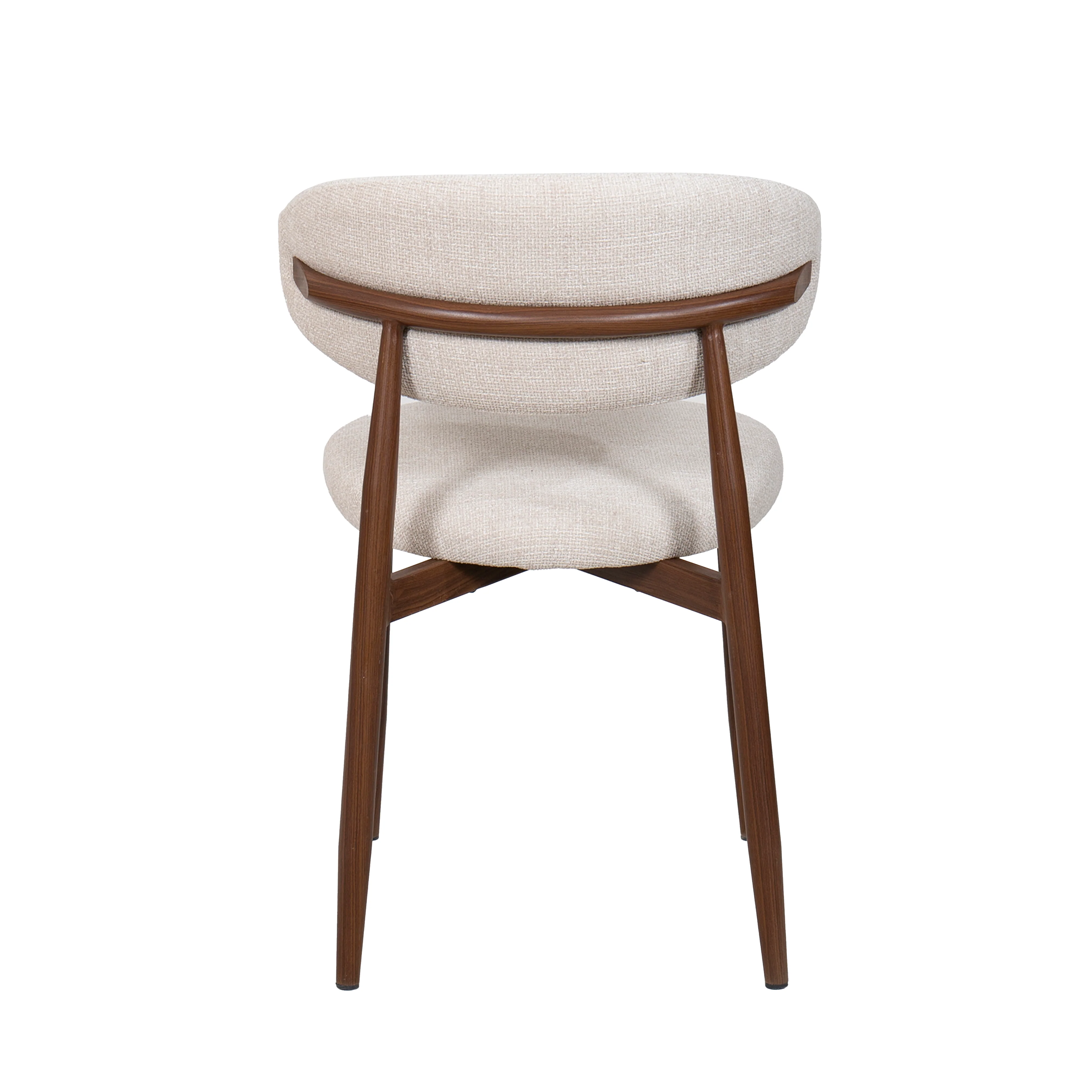 Royce Side Chair W/ Walnut Metal Frame -Beige (2 Per Carton) - Image 5