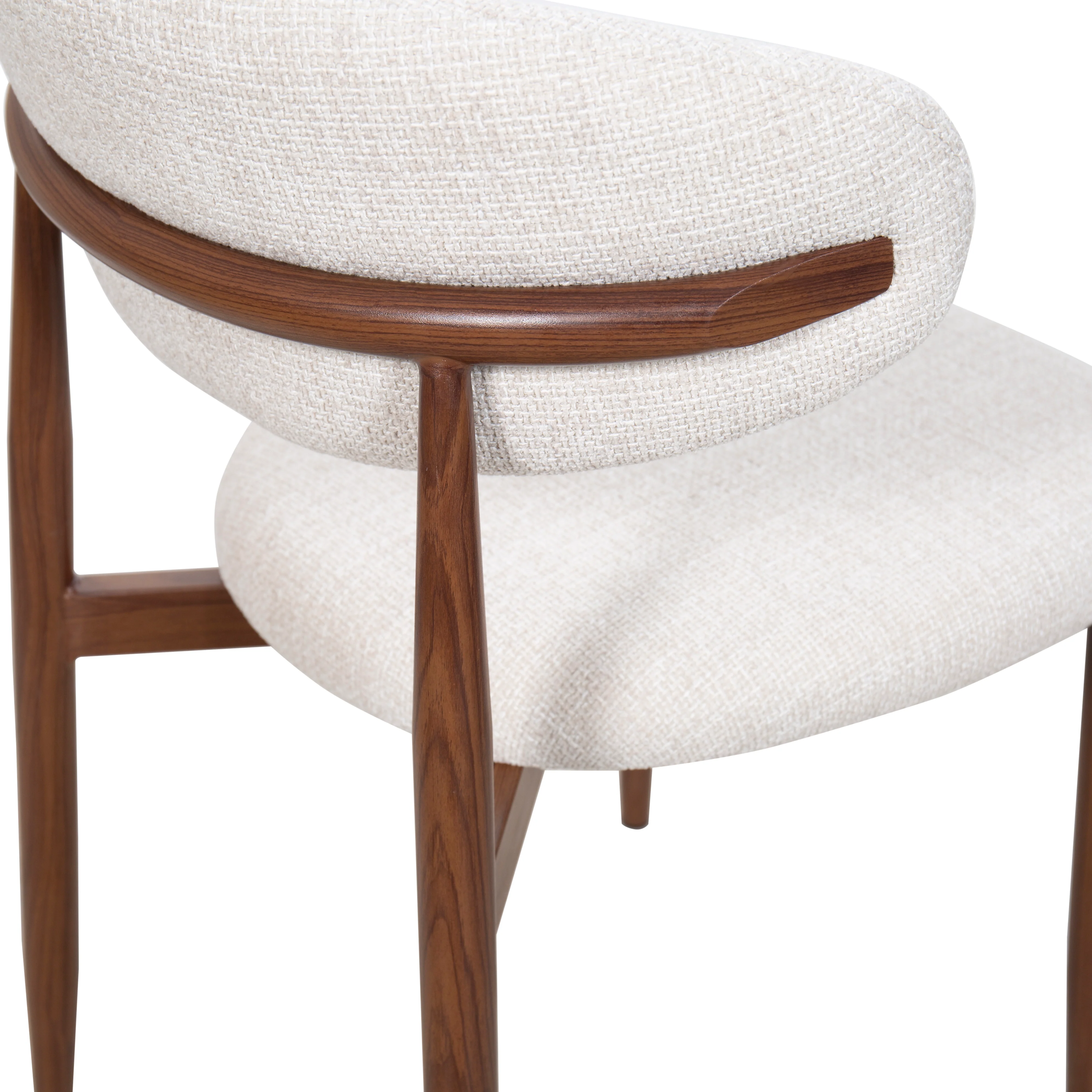 Royce Side Chair W/ Walnut Metal Frame -Beige (2 Per Carton) - Image 6